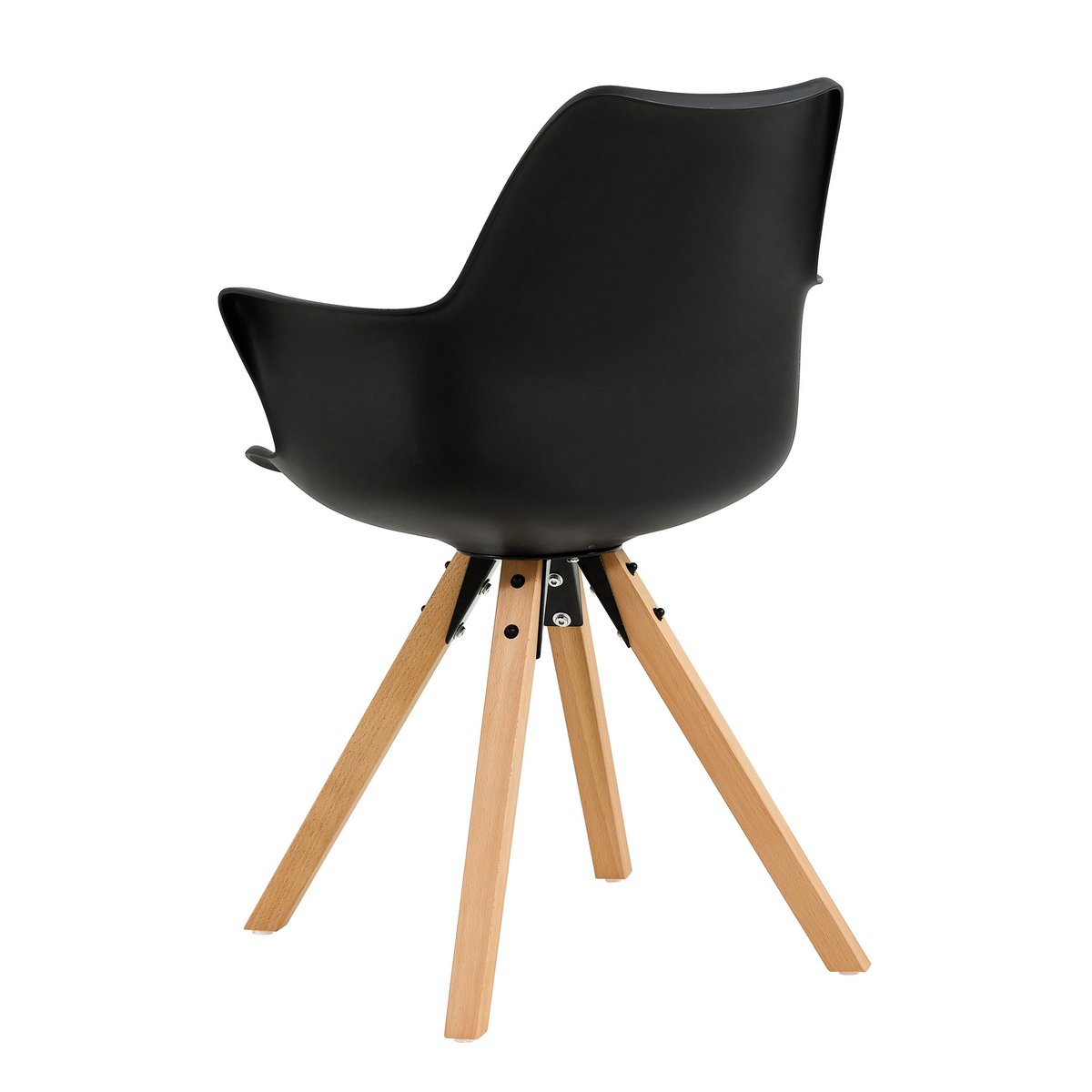 Fauteuil met kunststof schaal set van 2 zwart