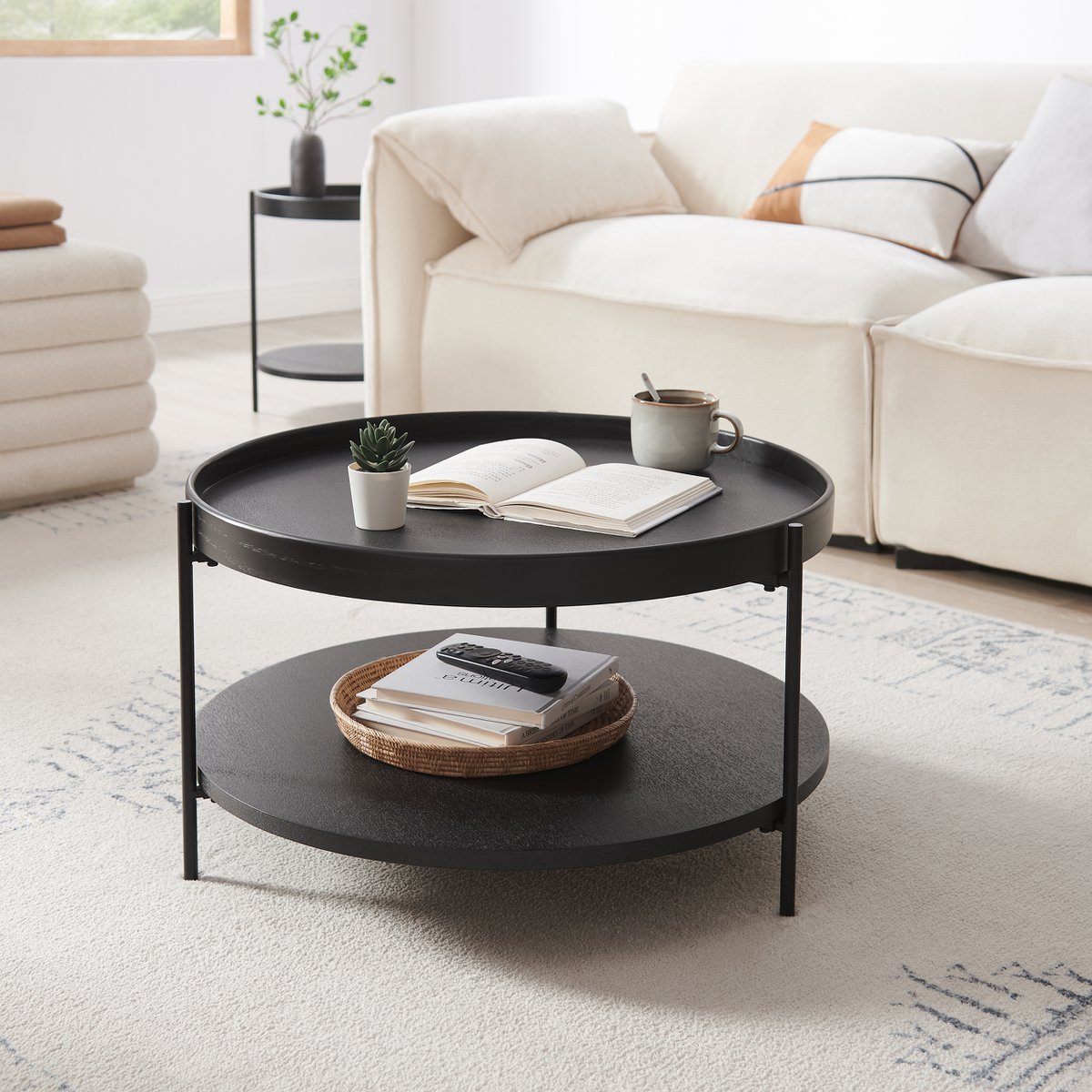 Salontafel Ø 69 cm zwart