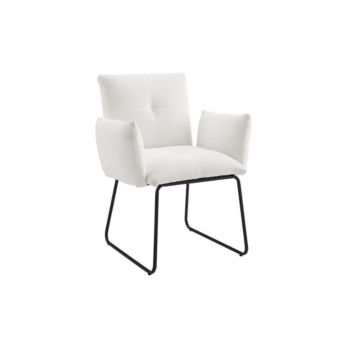 Fauteuil Bouclé stof wit