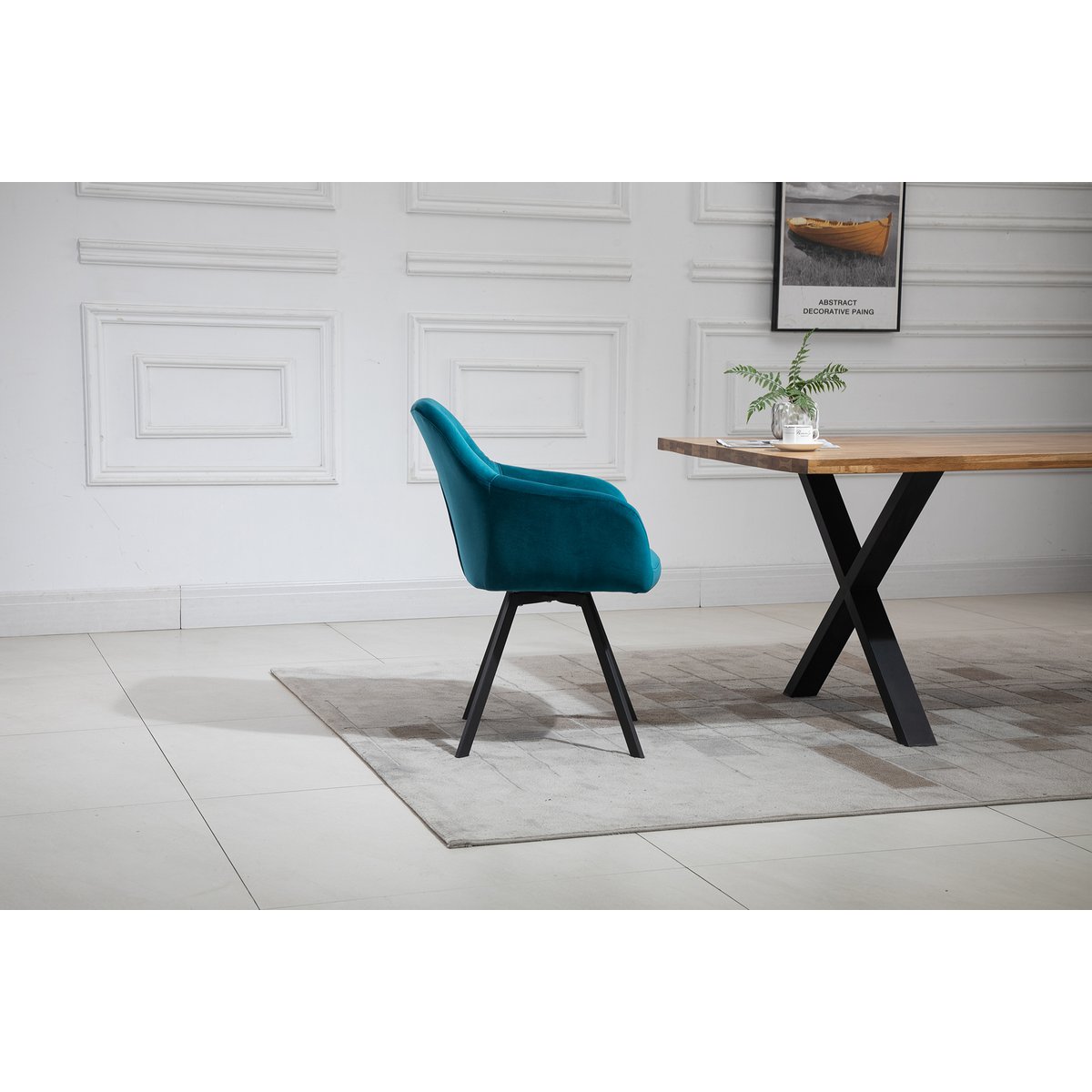 Fauteuil met 360° draaifunctie Turquoise