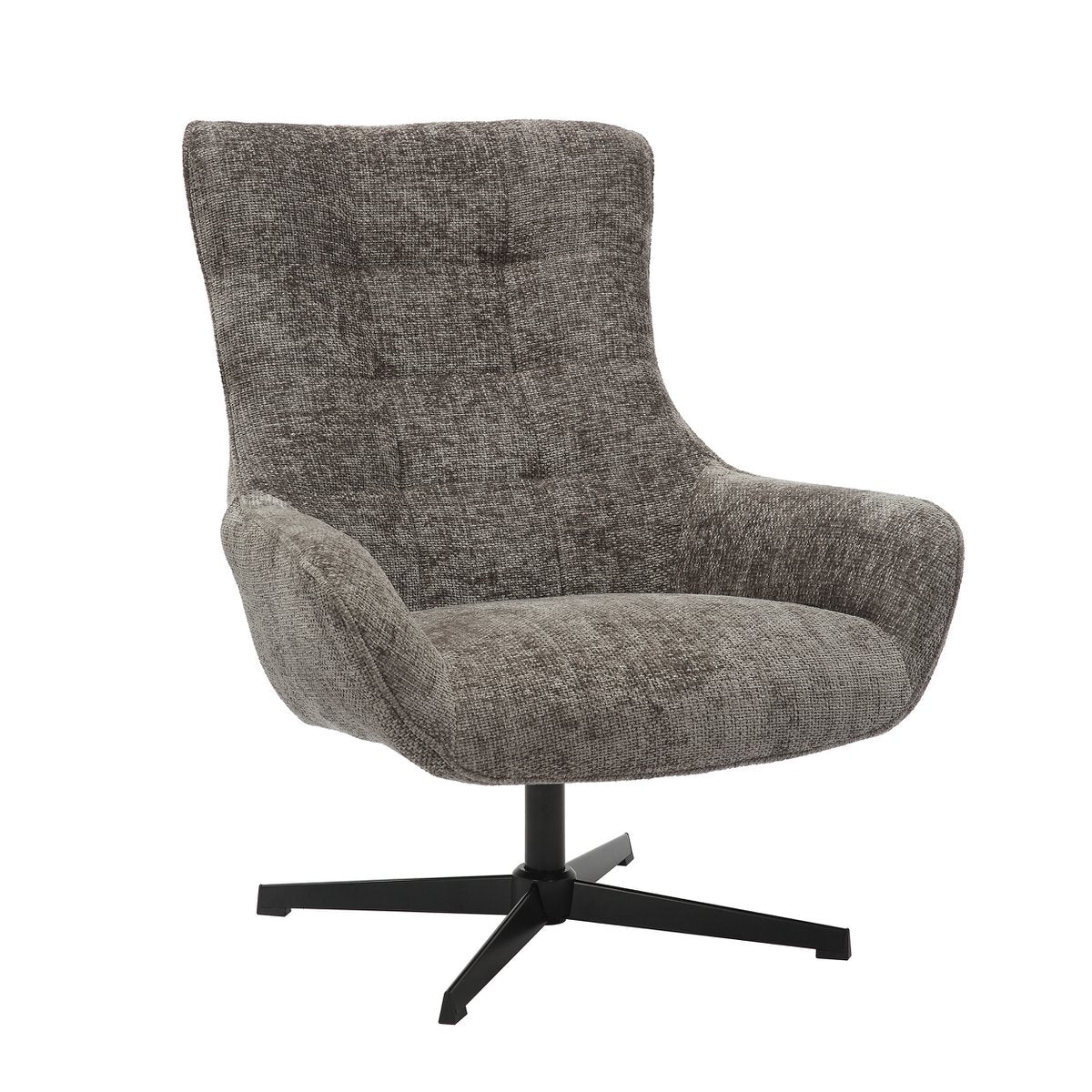 Fauteuil chenille stof donkergrijs