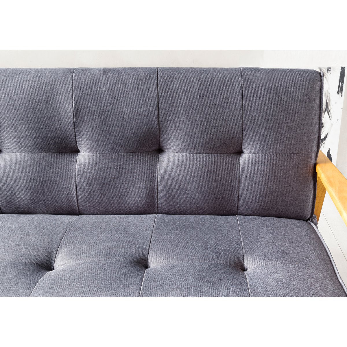 Slaapbank 190x85x81 cm donkergrijs geweven stof