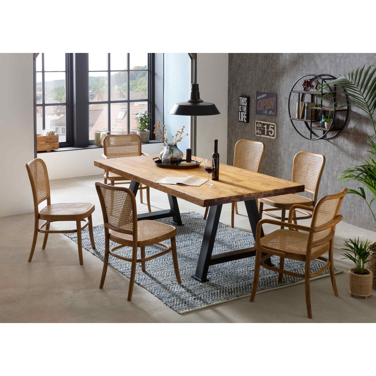 Tafel 200x100 cm, gerecycled teakhout