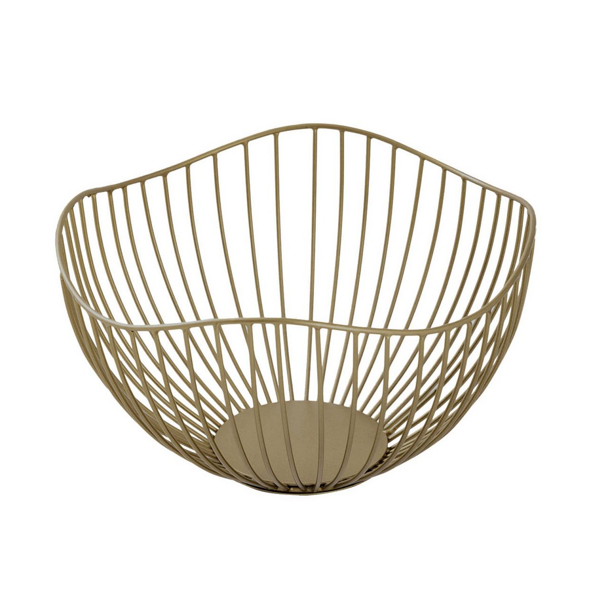 Fruitmand 16-delige metaal Ø 25 H 14 cm broodmand Set 2 x 8 PU fruitkom metaal zwart of gouden golf
