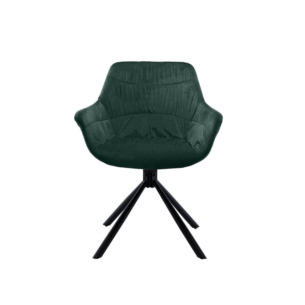 Fauteuil met honingraatstiksel in dennengroen fluweel