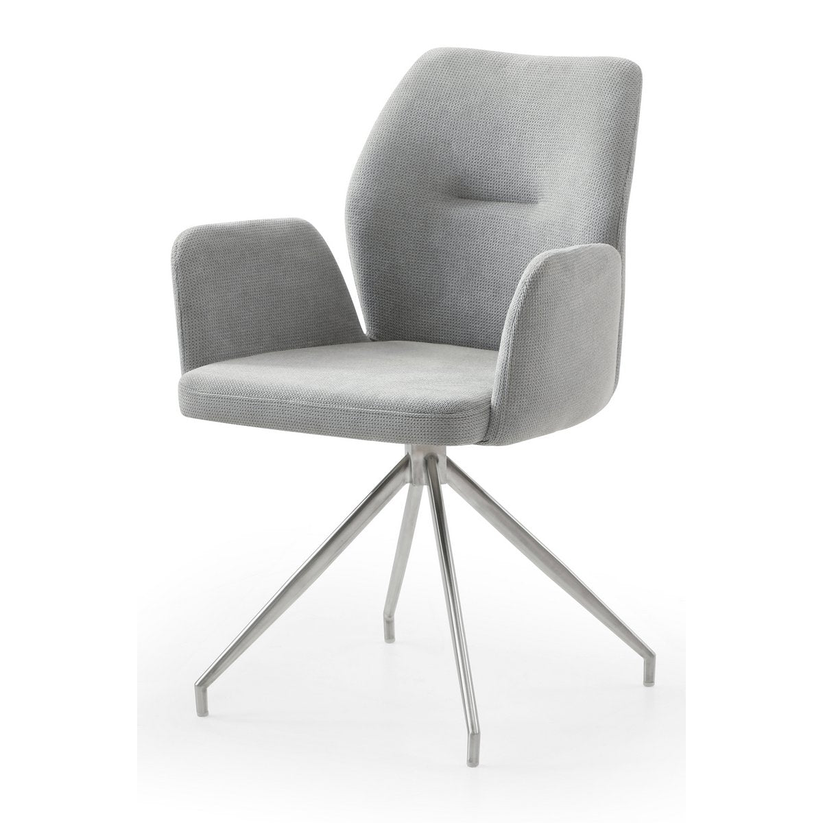 Fauteuil met 180° draaifunctie lichtgrijs, zitting met pocketveringkern