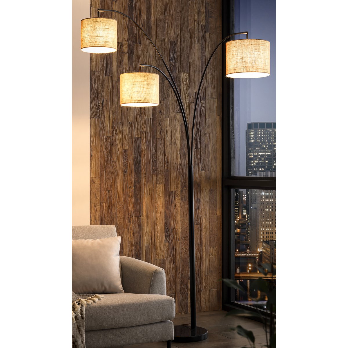 Vloerlamp zwart met marmeren voet