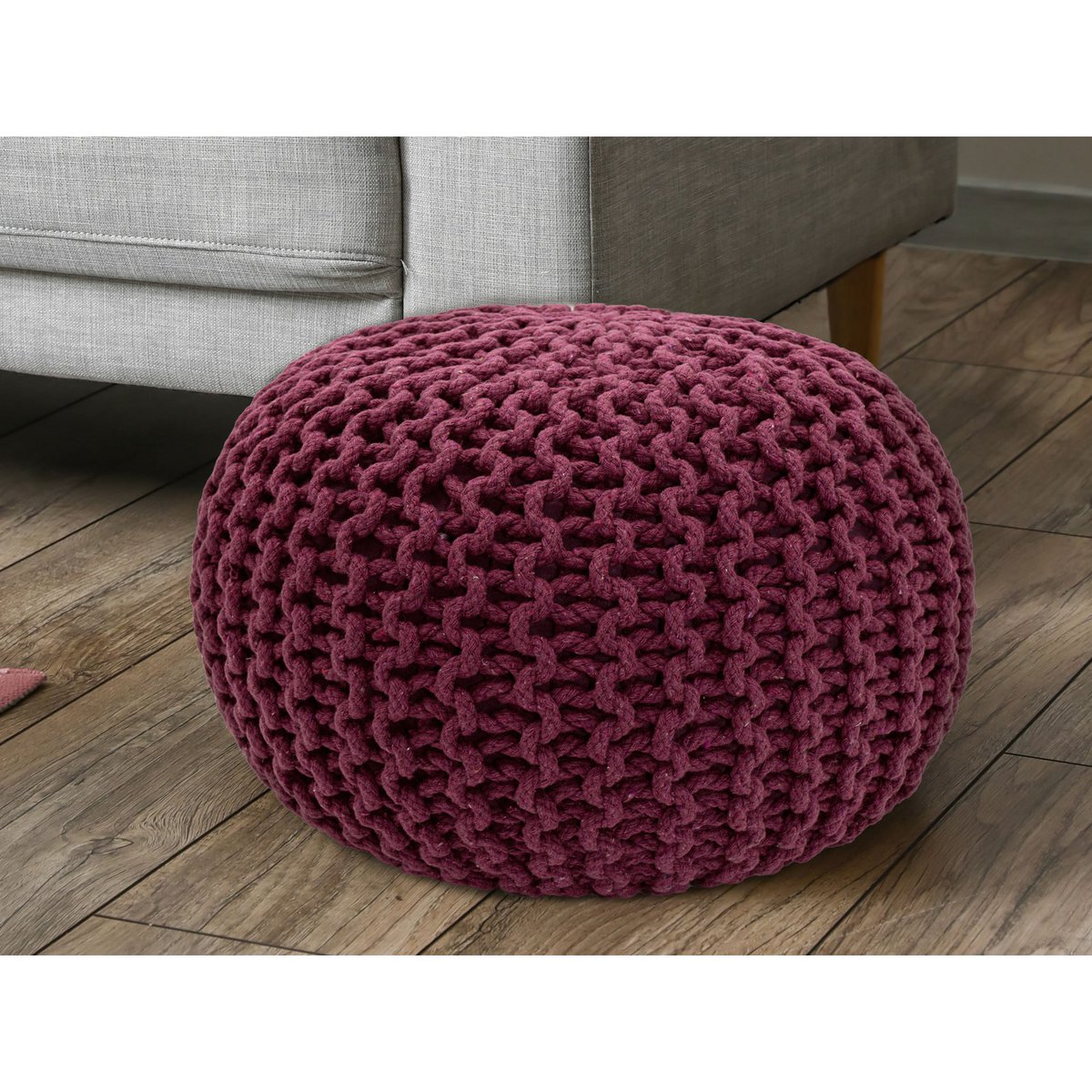 Pouf Ø 55 H 37 H 37 brei -kruk stoel pouf vloerkussen duurzaam