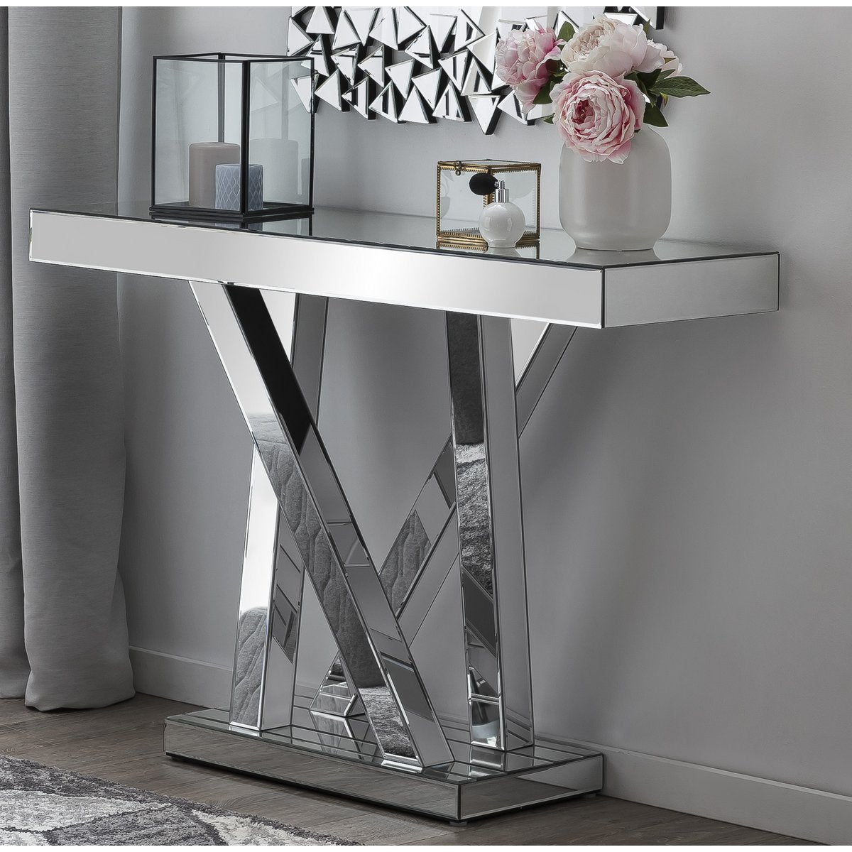 Tafel van MDF met spiegelglas