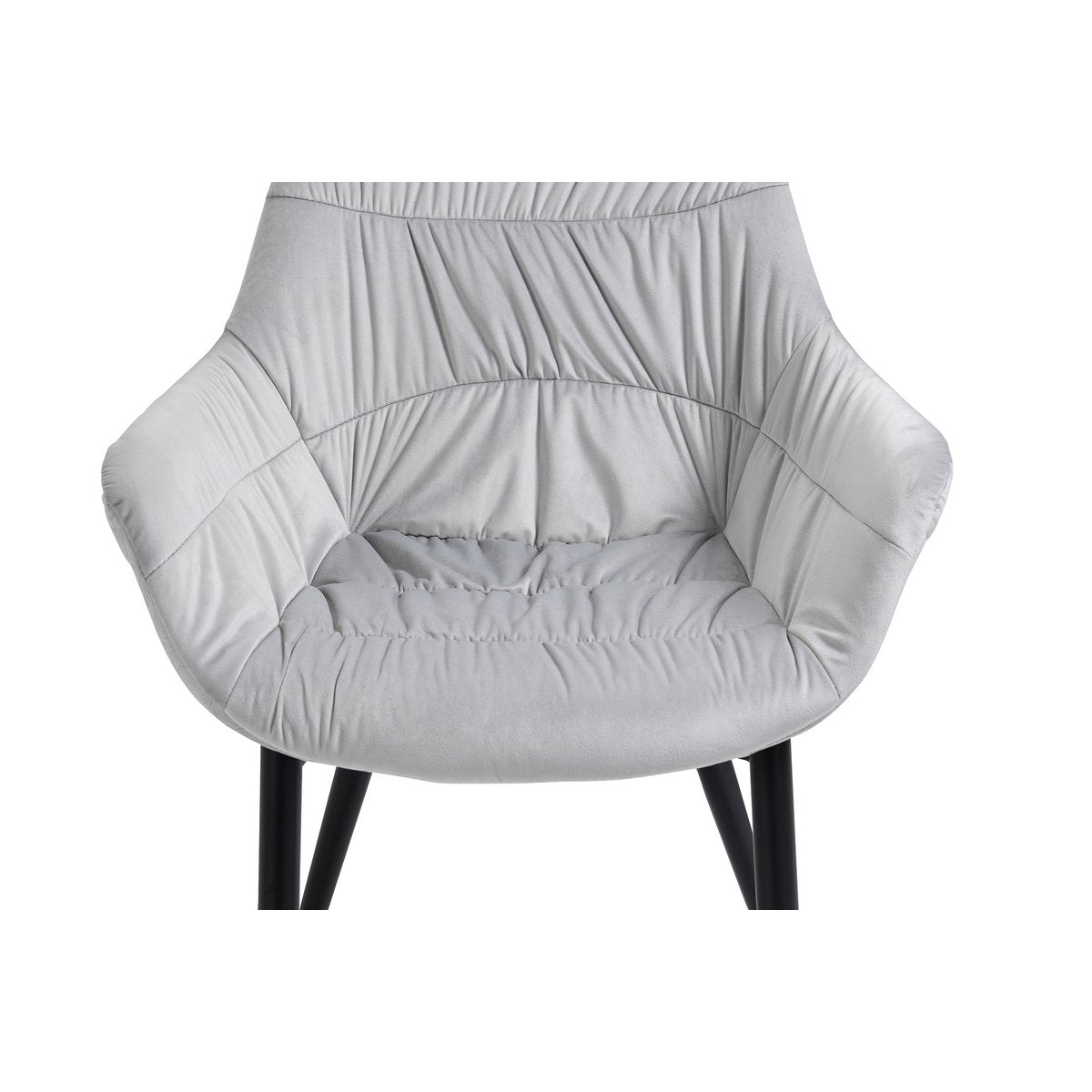 Fauteuil met honingraatstiksel in lichtgrijs fluweel