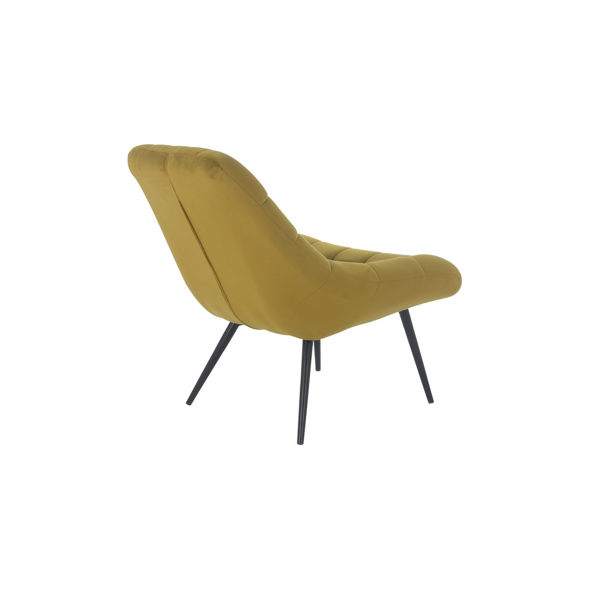 Fauteuil XXL fluweel geel metaal zwart