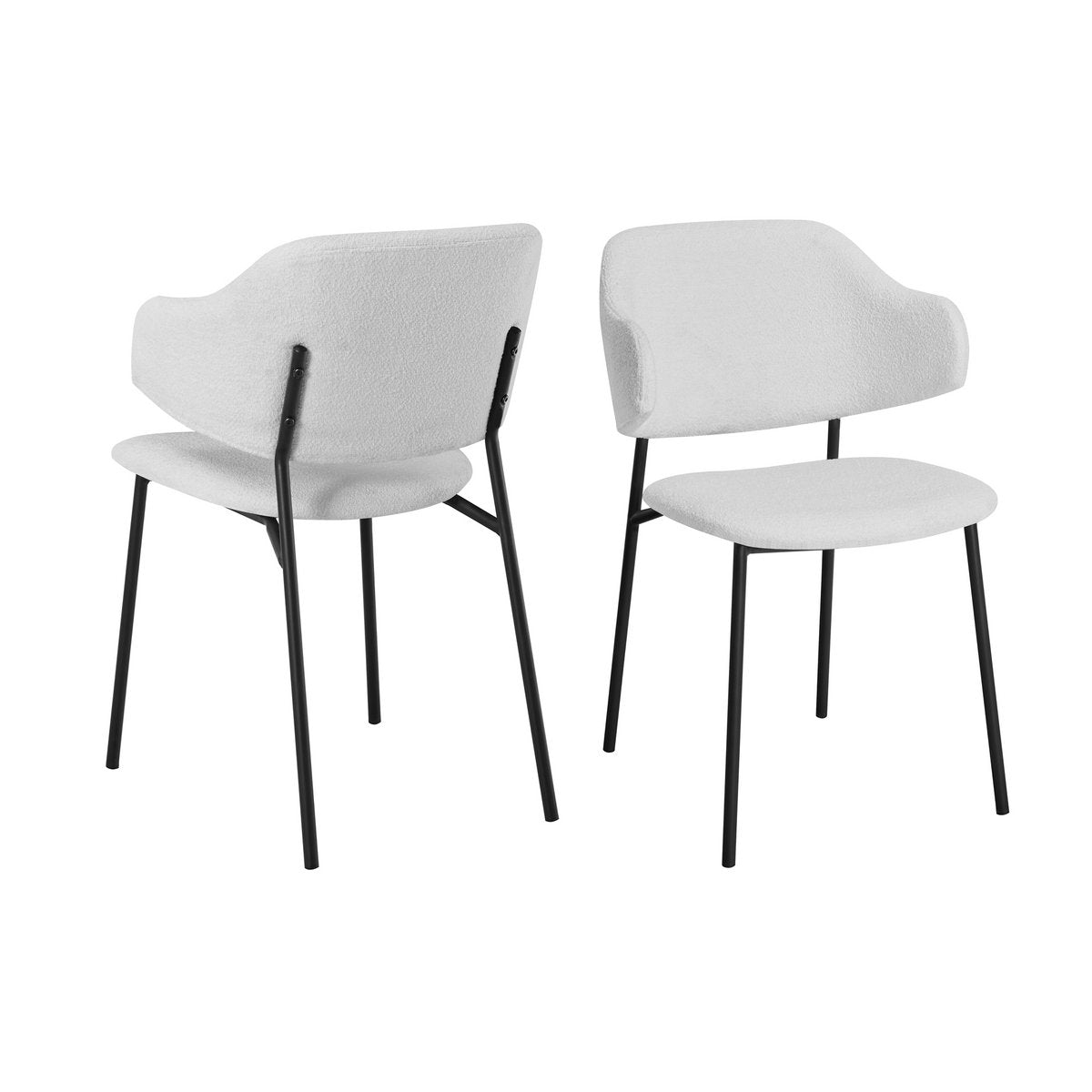 Bouclé fauteuil set van 2 wit
