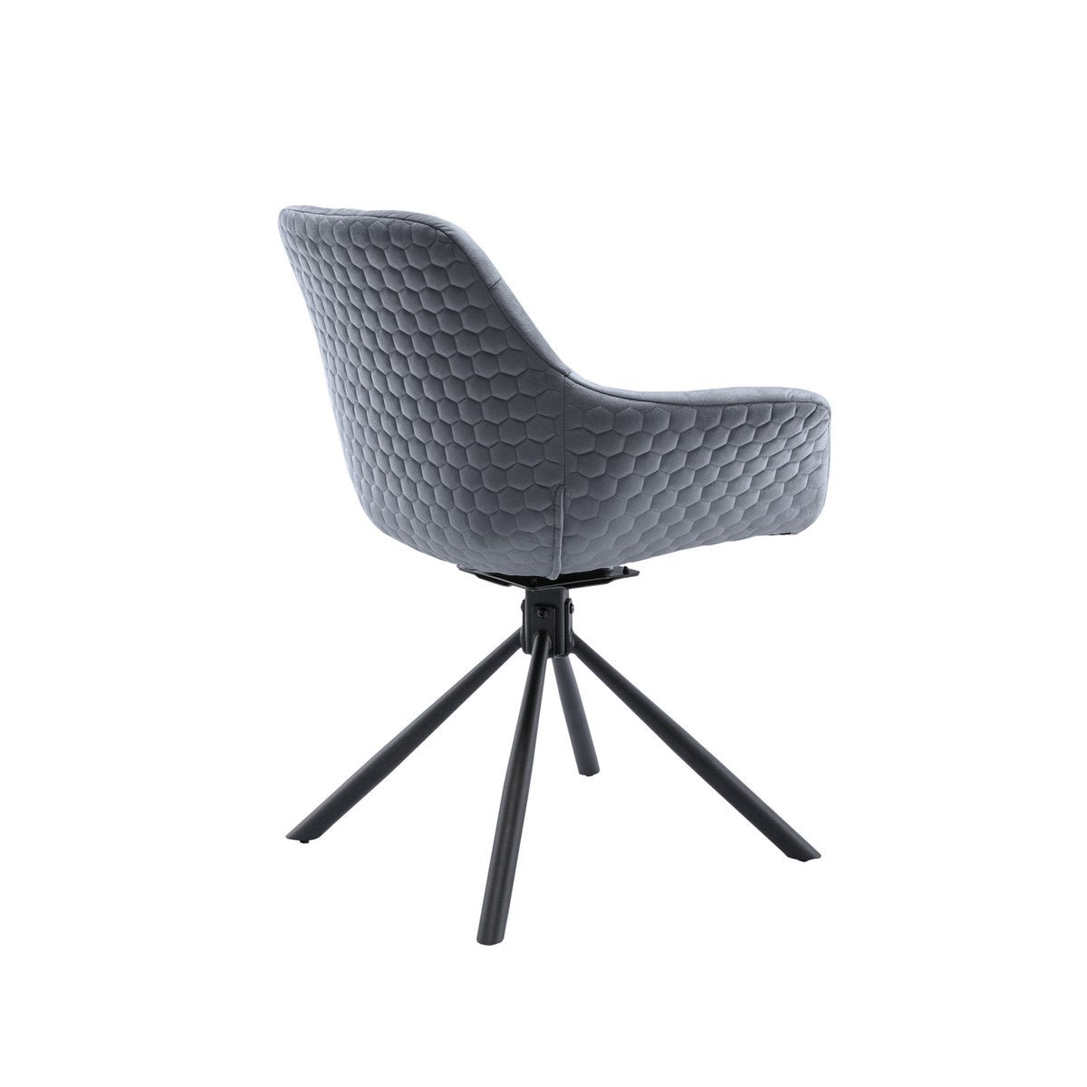 Fauteuil met honingraatstiksel in grijs fluweel