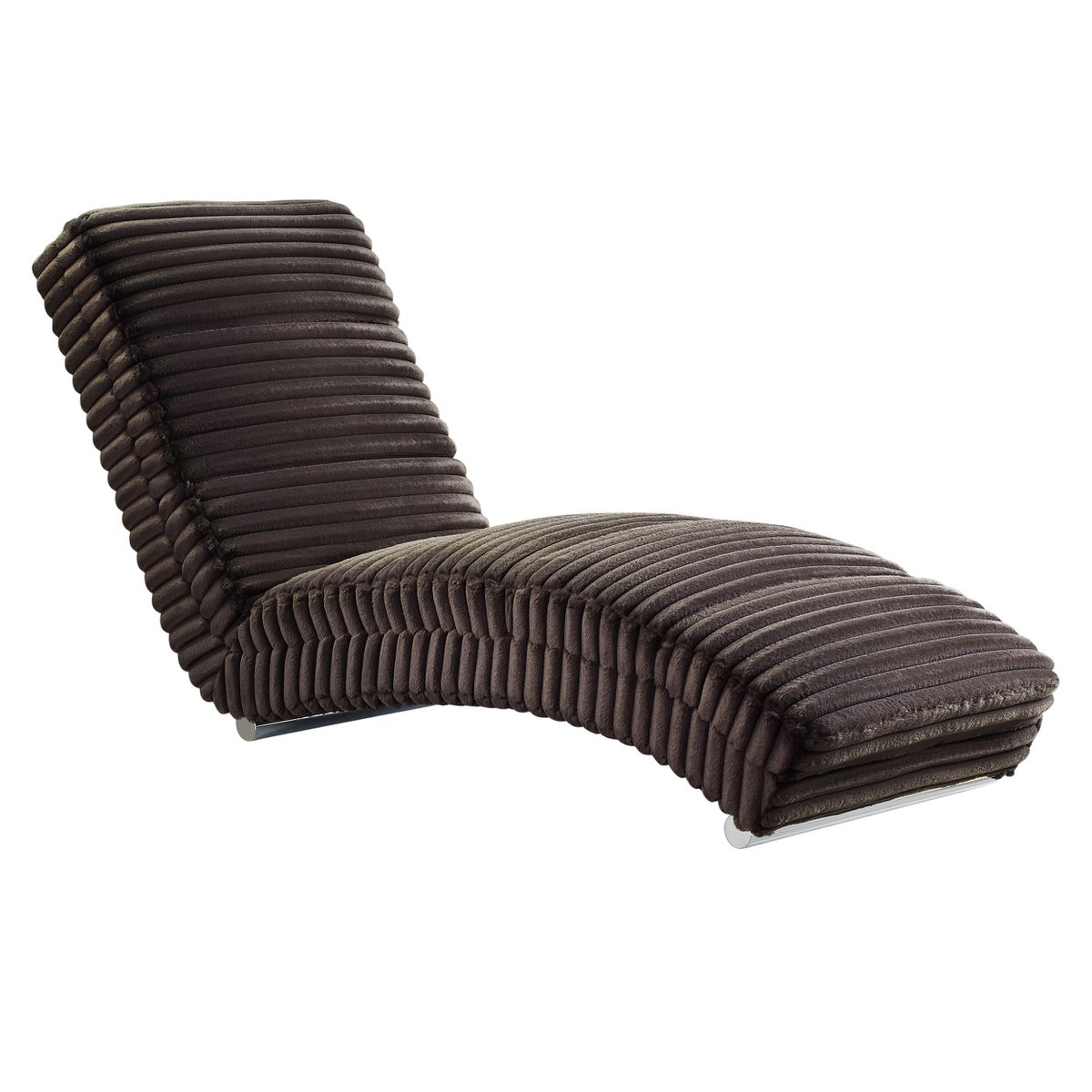 Chaise longue pluche corduroy zwart