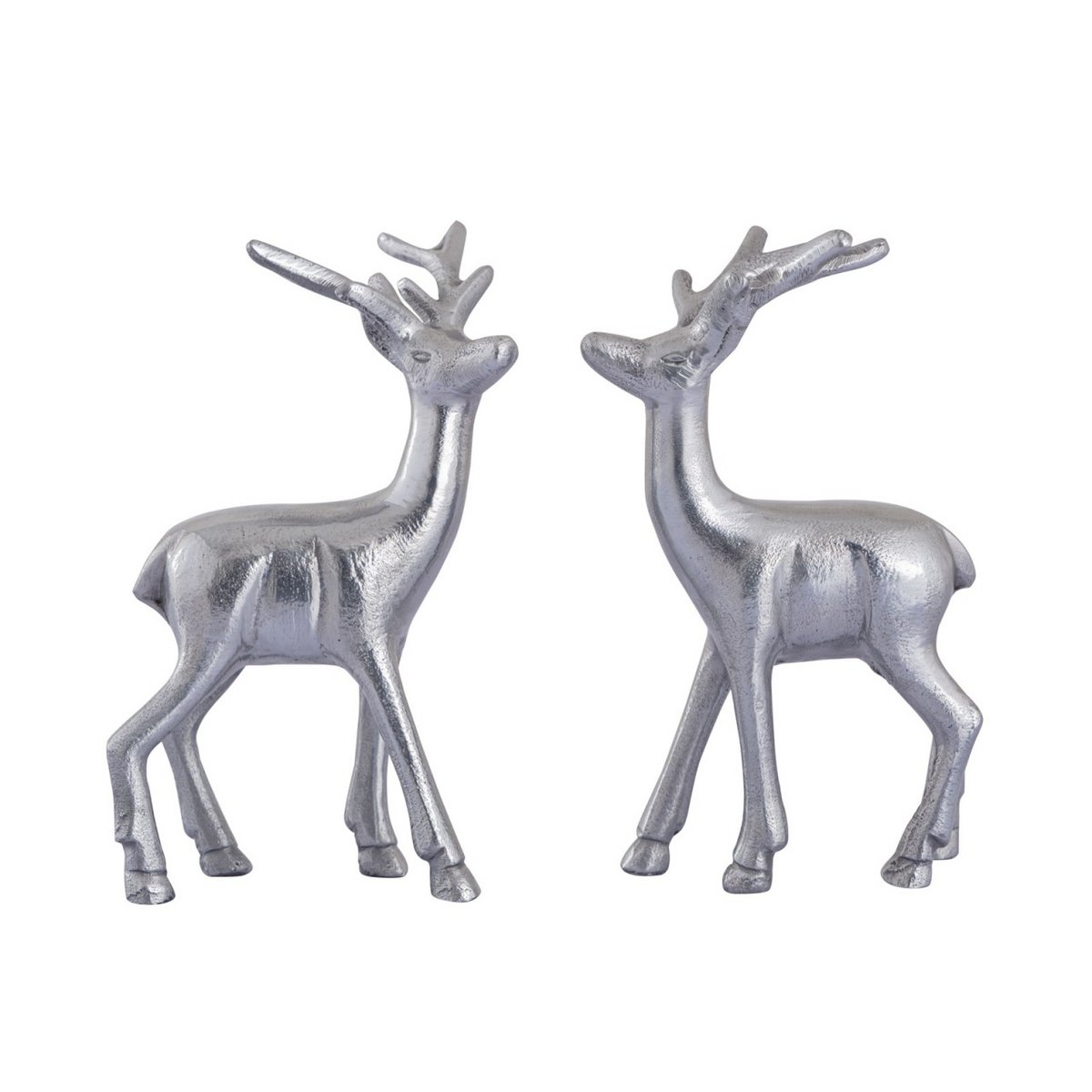 Decoratieve figuur herten 2 set tafel decoratie dier figuur metaal kerstdecoratie zilver o.