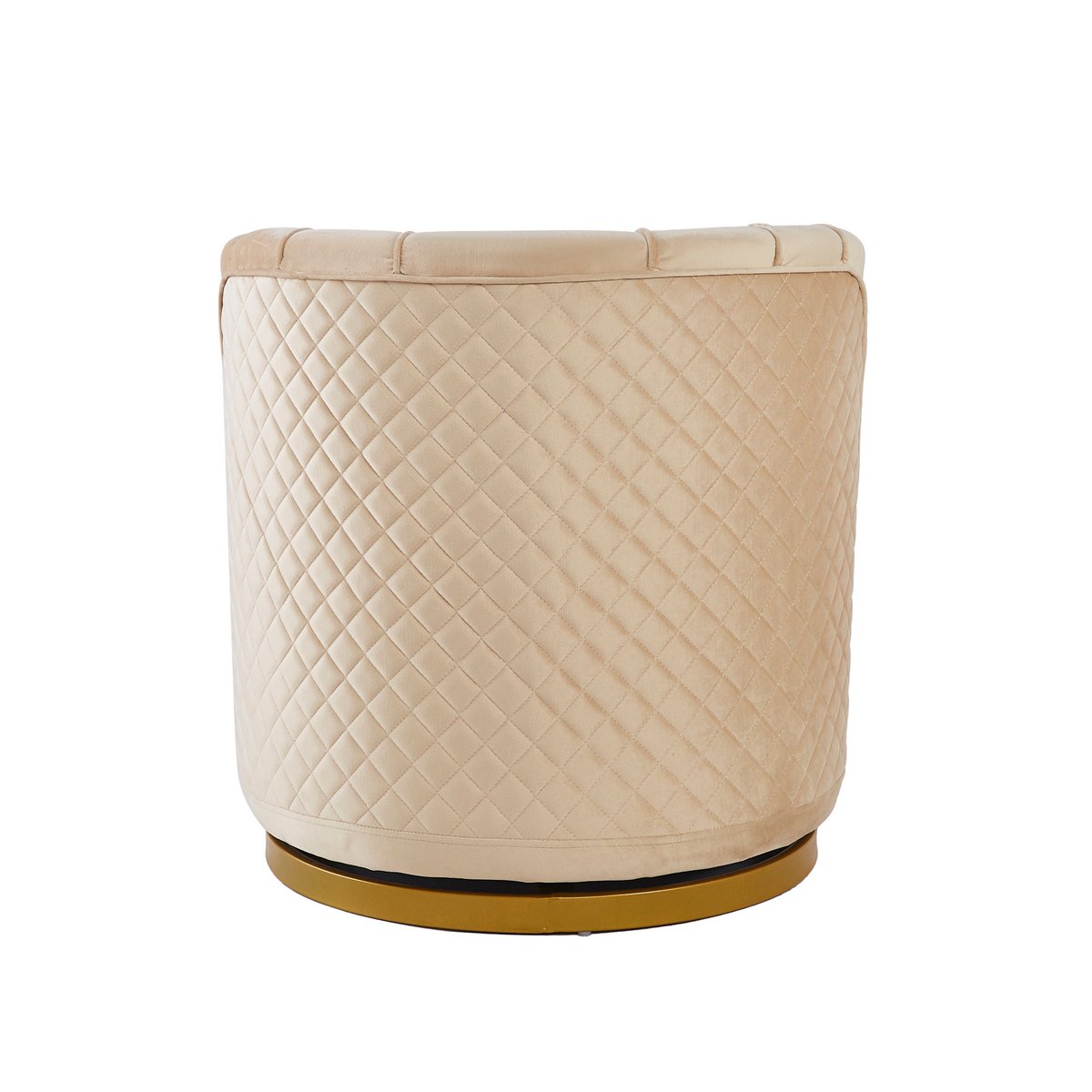 Beige fluwelen draaifauteuil