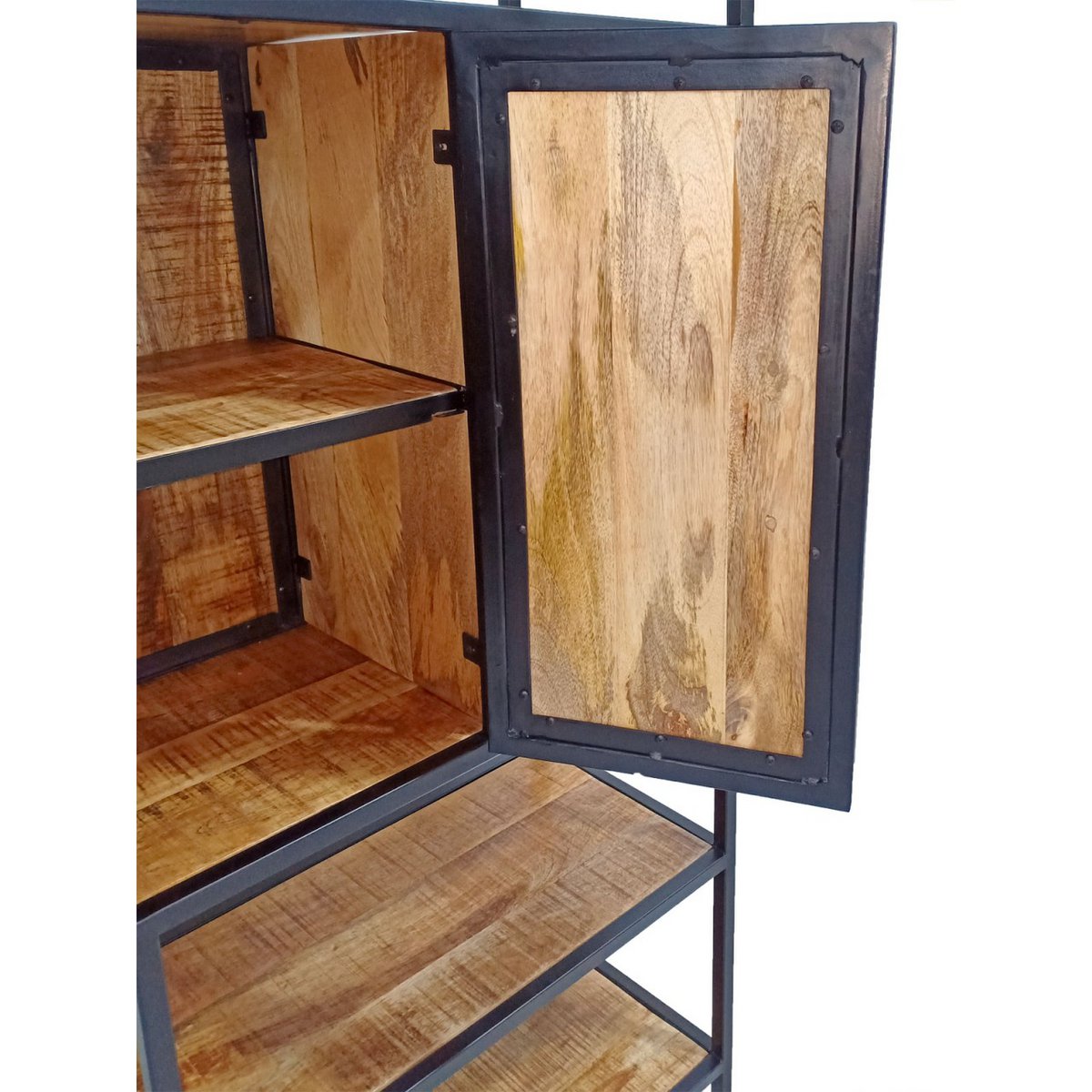 BOOKSPLANP SCHUKBAARDE COMPARTMENT 100x193X36cm Liverpool Metal Frame