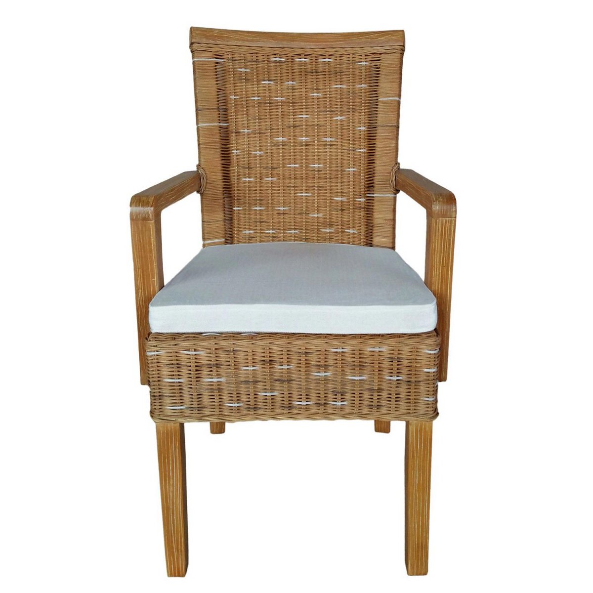 Eetstoel met armleuningen Rattan stoel Cappuccino Perth Basket stoel Rattan fauteuil duurzaam