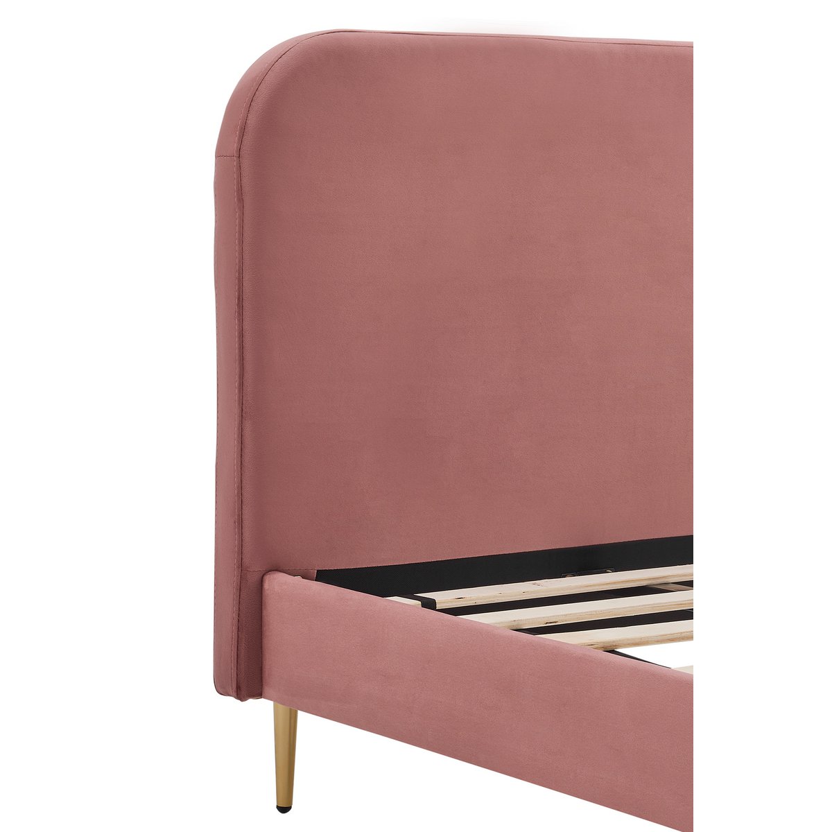 Gestoffeerd bed met roze fluwelen hoes 90x200 cm