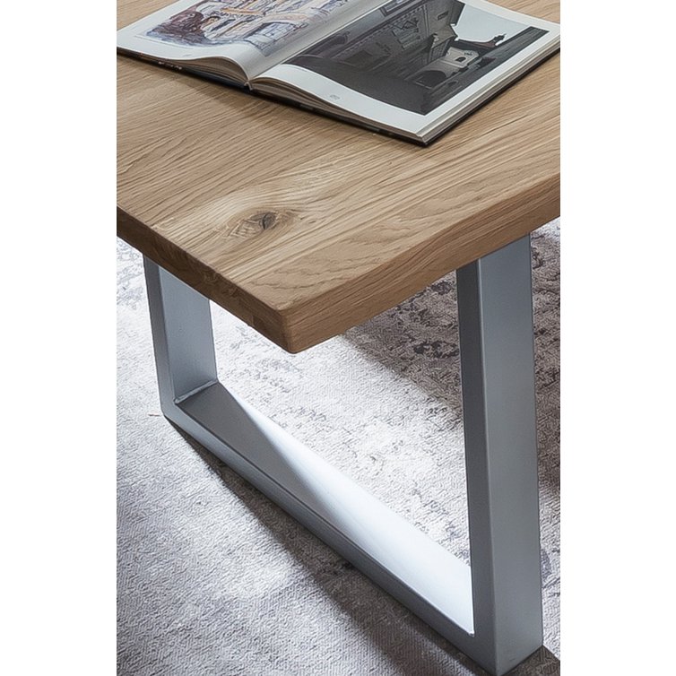 Tafel 200x100 cm, wilde eik, zilveren frame