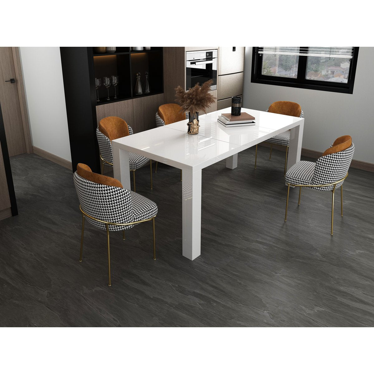 Eettafel 120/180/240x80 cm wit