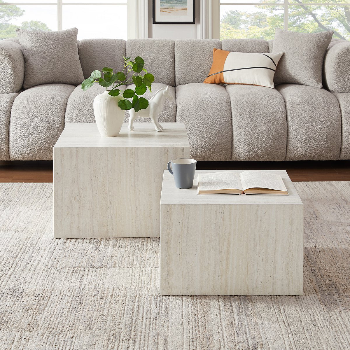 Couchtisch Travertin 2er Set