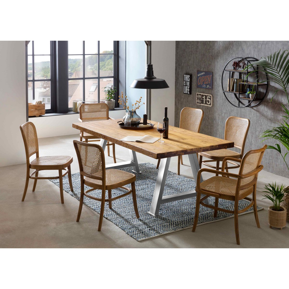 Tafel 180x100 cm, gerecycled teakhout