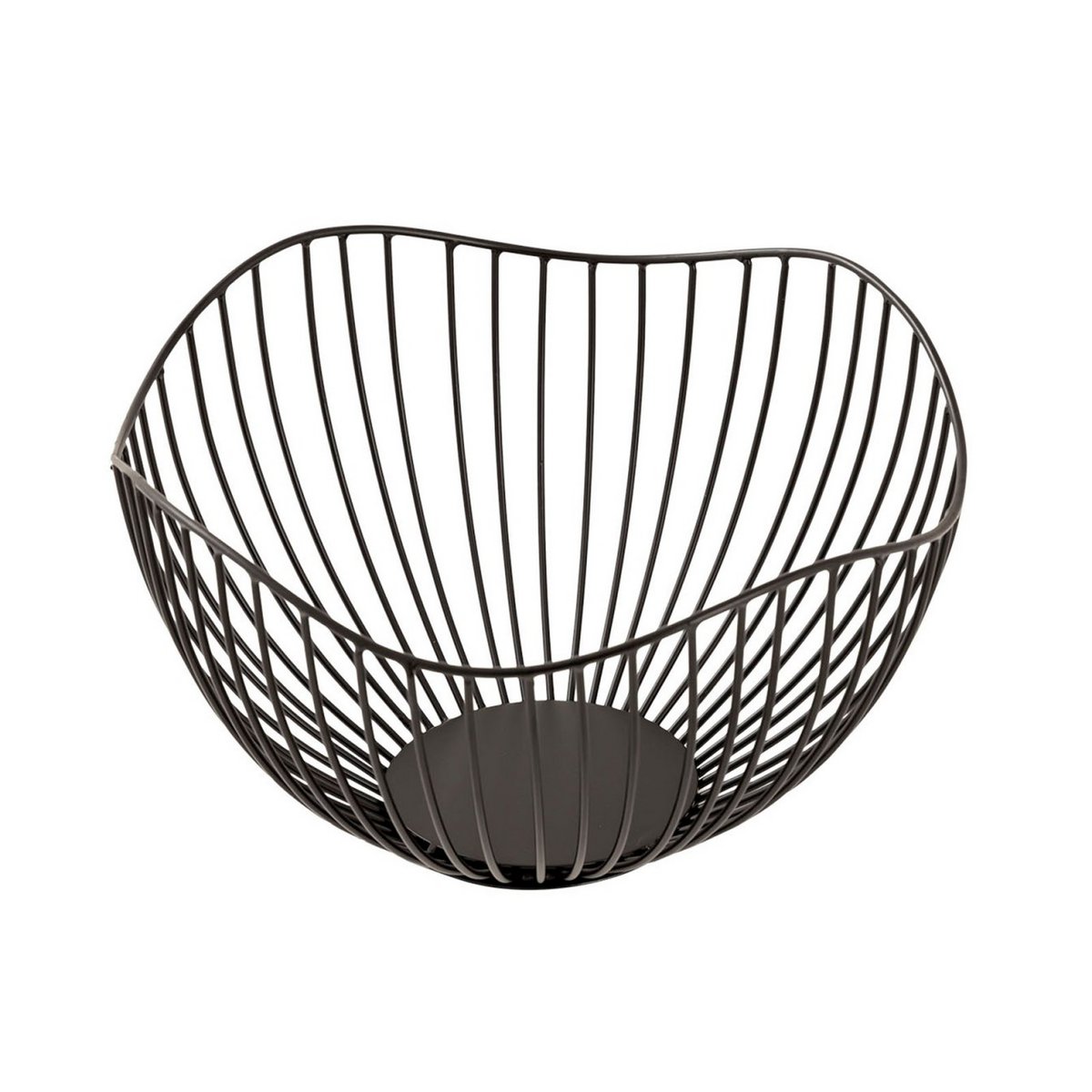 Fruitmand metaal Ø 25 H 14 cm broodmand set 2 stuks fruitkom metaal zwart of gouden ronde golf