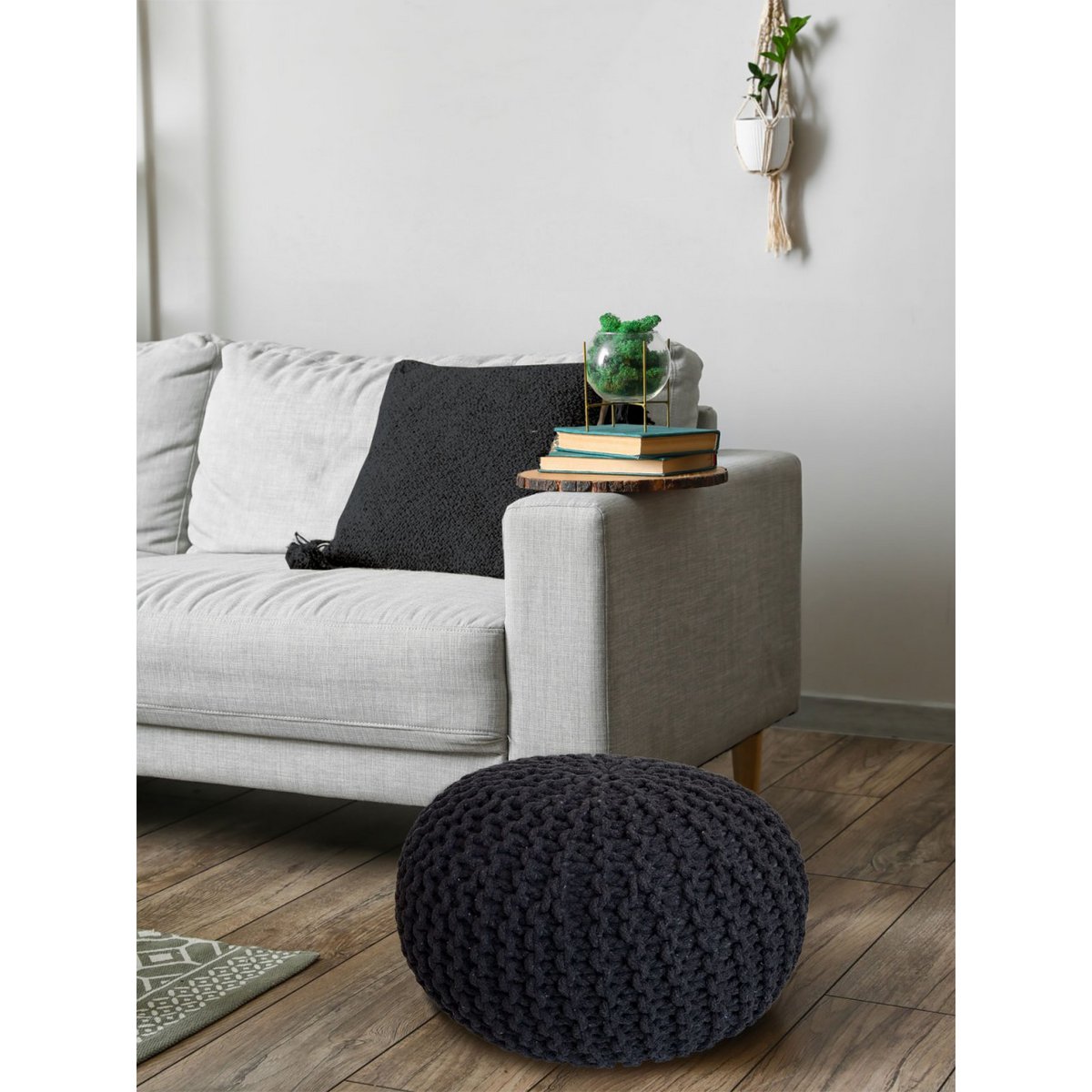 Pouf Ø 55 H 37 H 37 brei -kruk stoel pouf vloerkussen duurzaam