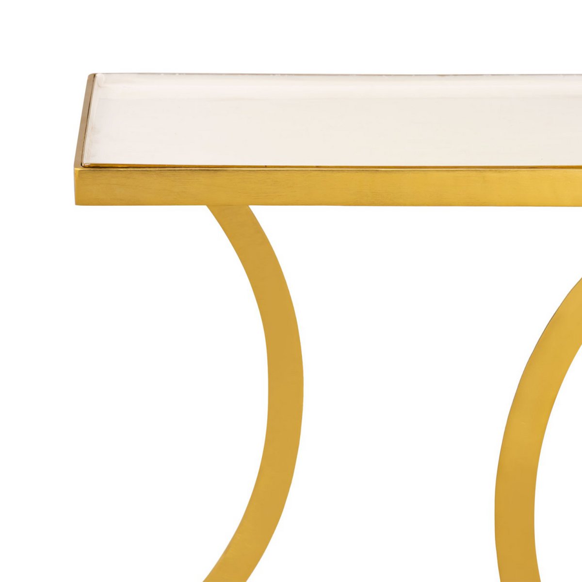 Bijzettafel Wit Decoratieve hoekige hoek 40 H 45 cm Lamptafel SOFATISCHE EDEN TAFEL METAL GOUD