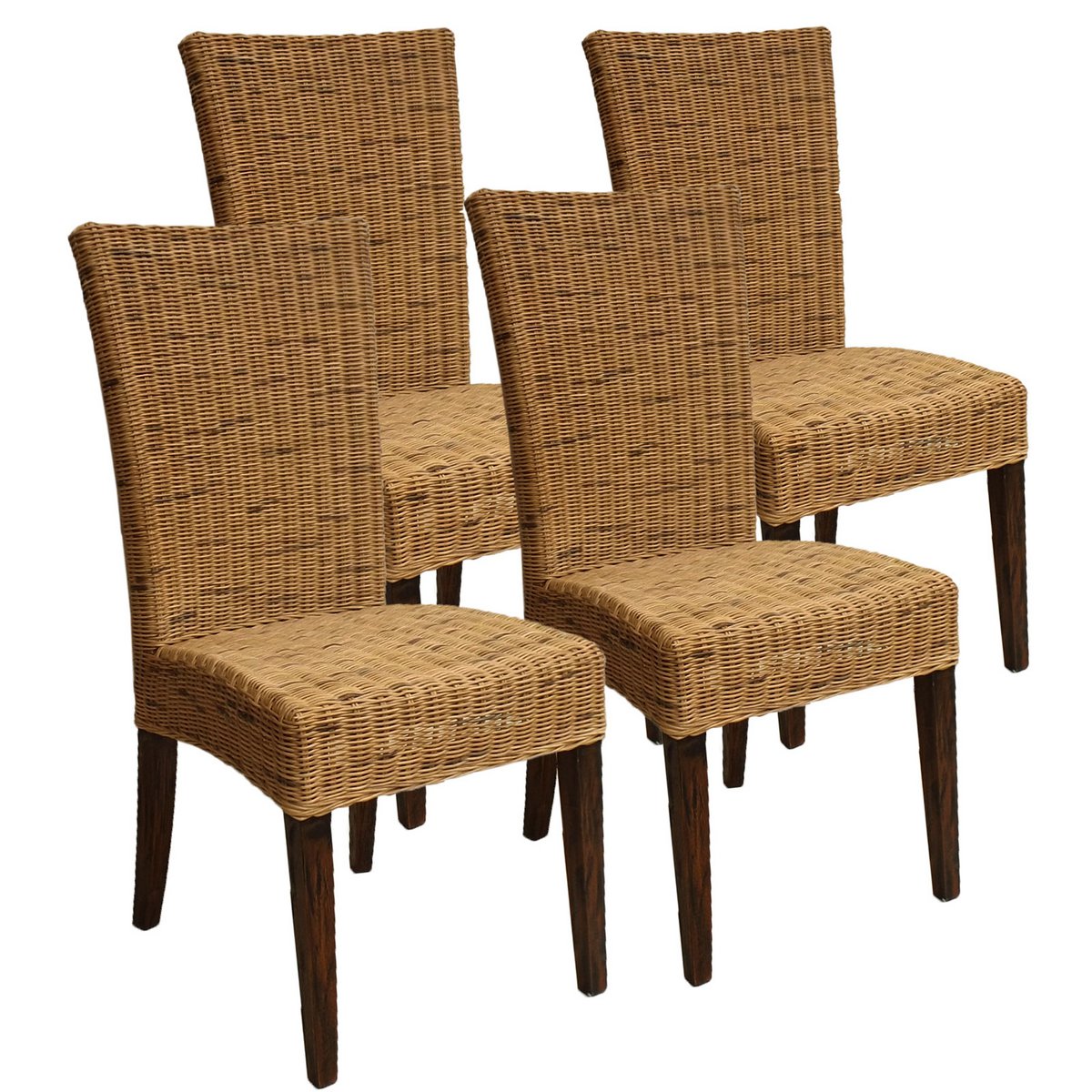 Eetkamer stoel rattan stoelen eettafel stoelen wintertuin cardine 4 stuks cabana mand stoelen