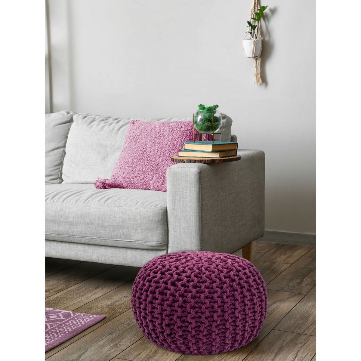 Pouf Ø 55 H 37 H 37 brei -kruk stoel pouf vloerkussen duurzaam