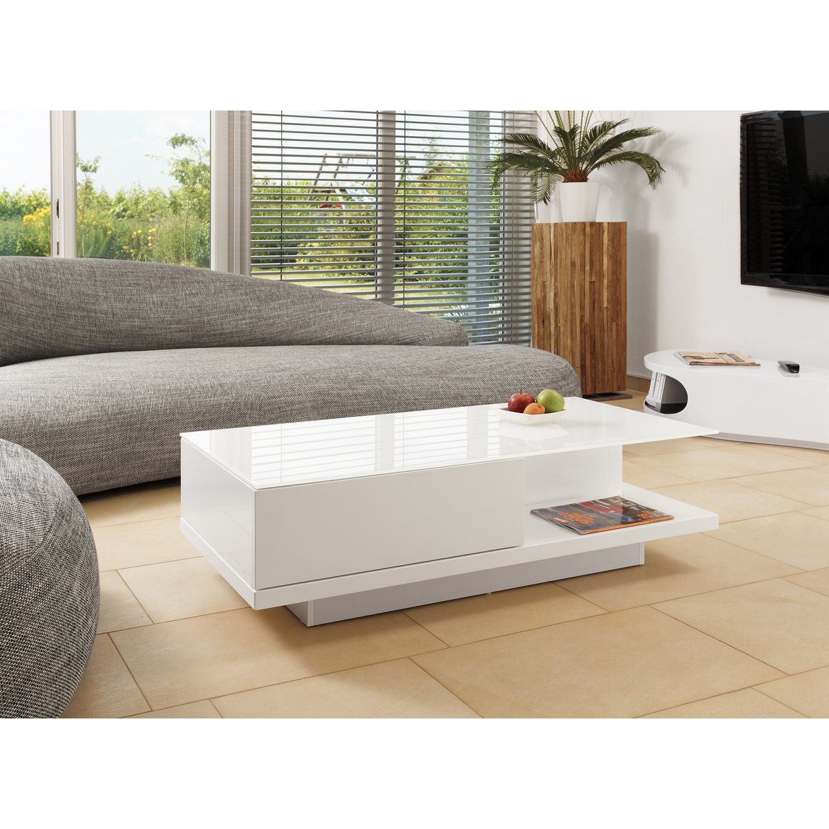 Salontafel 120x60x36 cm wit