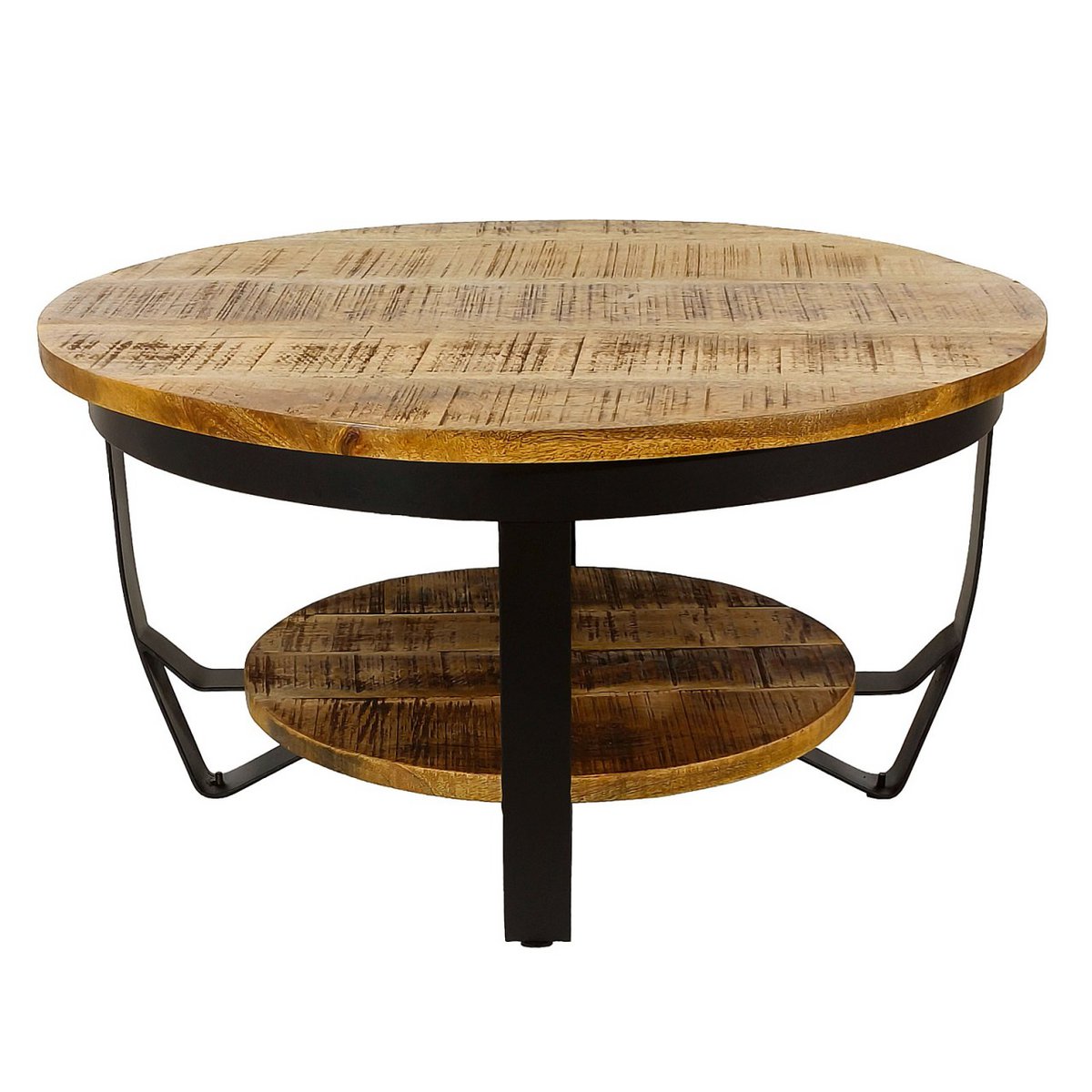 Salontafel rond ø65cm bijzettafel Los Angeles metalen frame zwart