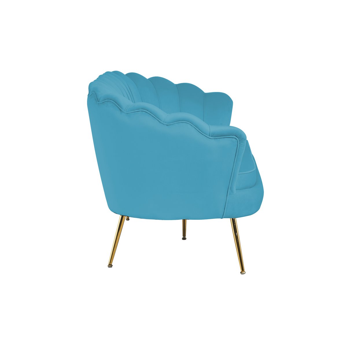 Shell bank 3 zits in fluweel blauw