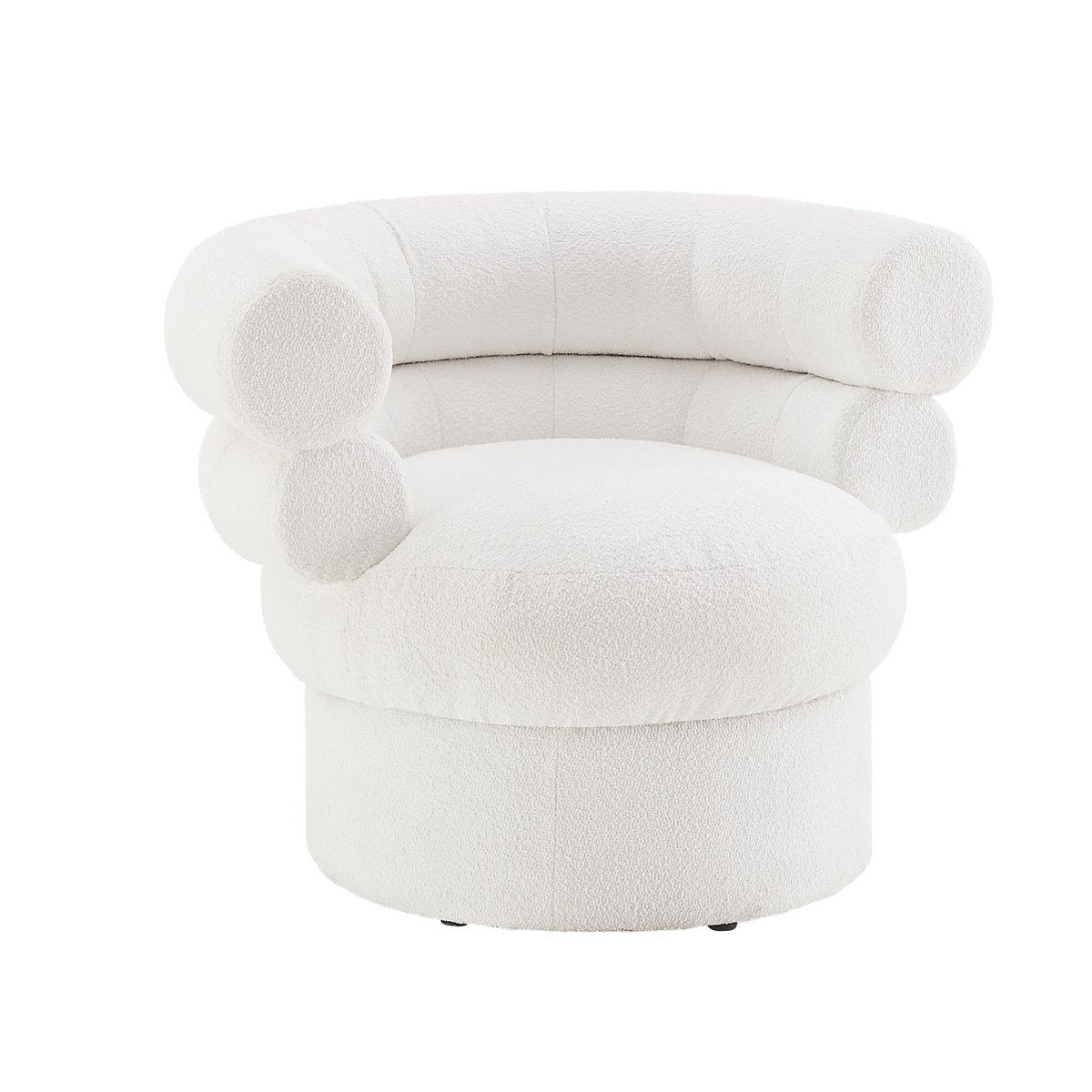 Fauteuil bouclé stof wit