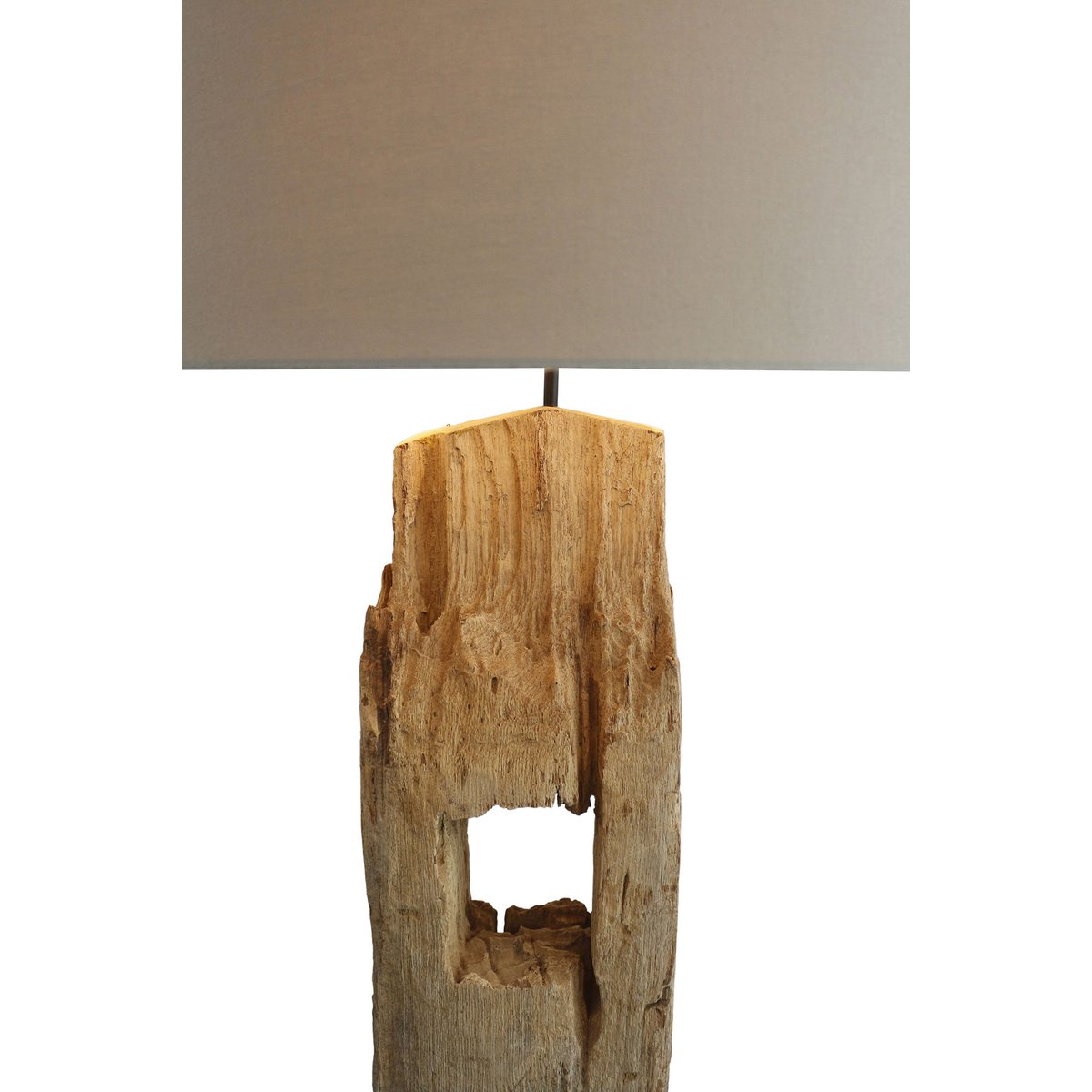 Vloerlamp drijfhout antiek wit 175 cm