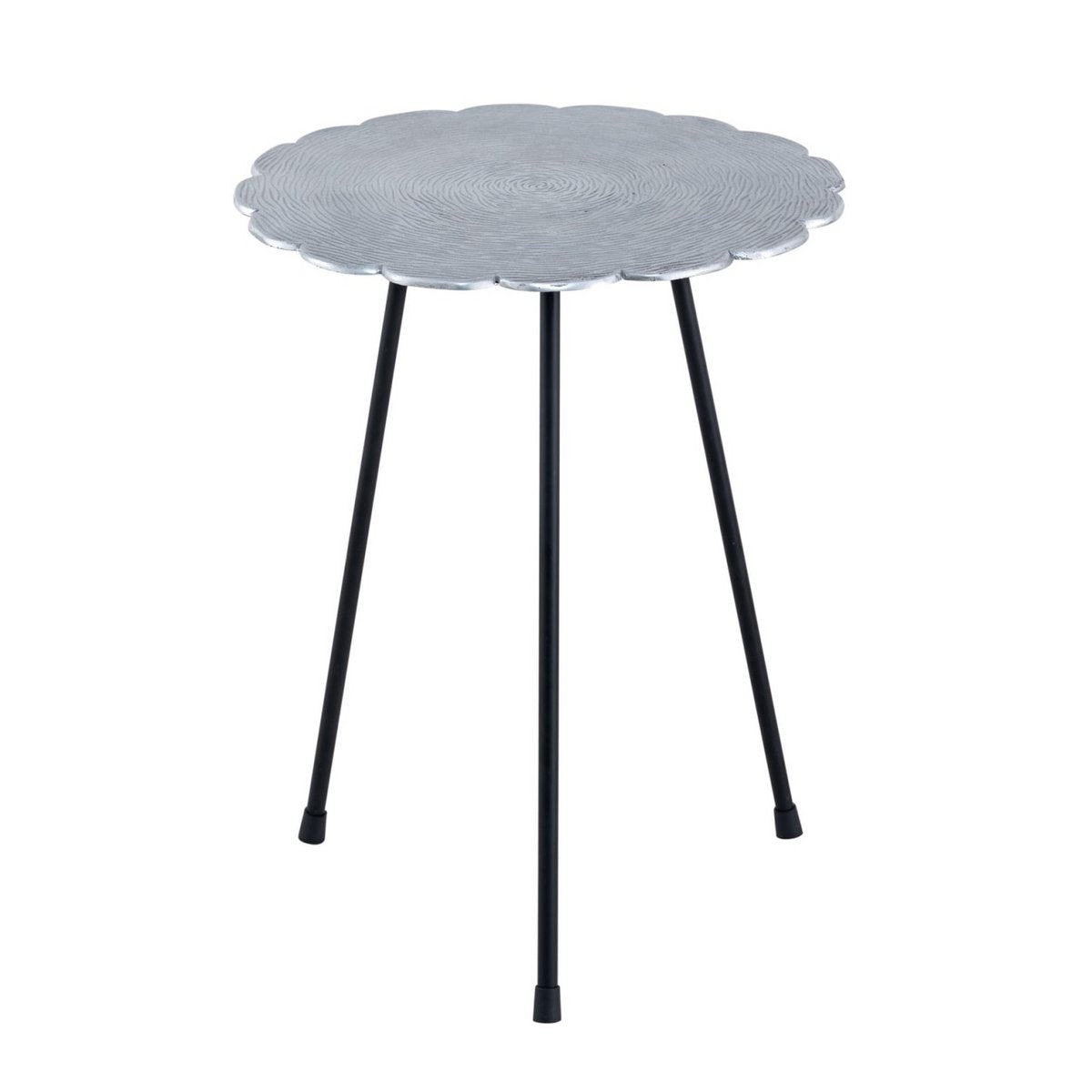 Bijzettafel metaal 4-delige siertafel Hilton ø 35 x H 45 cm rond zilver of goud aluminium