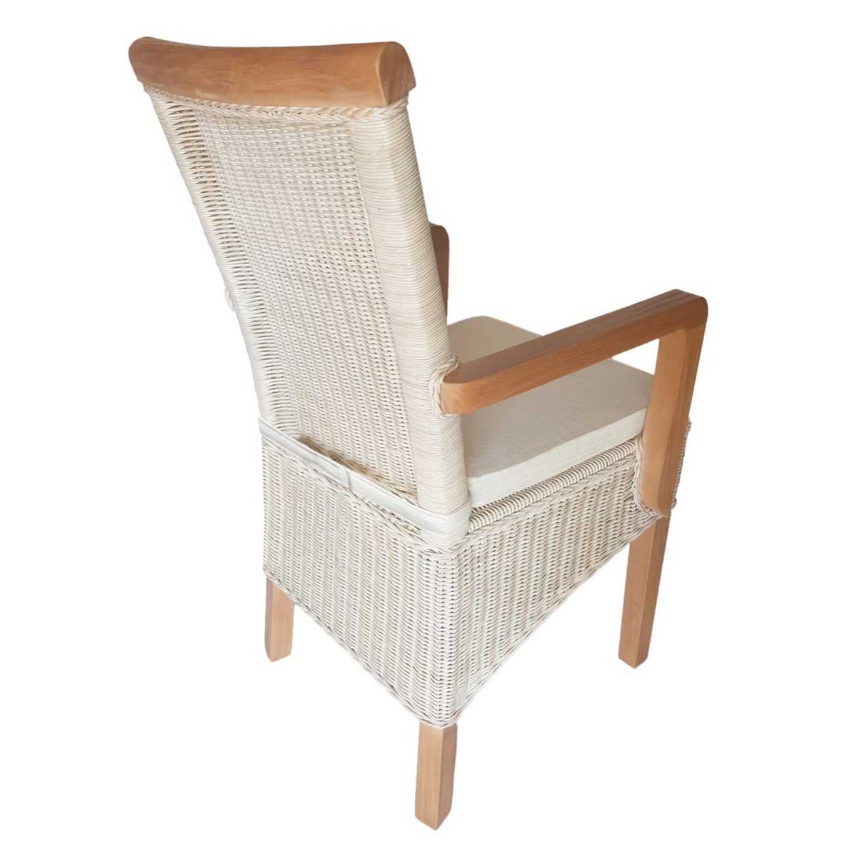 Eetkamerstoelen stelen 2 stuks met armleuningen Rattan stoelen Wit Perth Rattan Ratta stoelen duurzaam