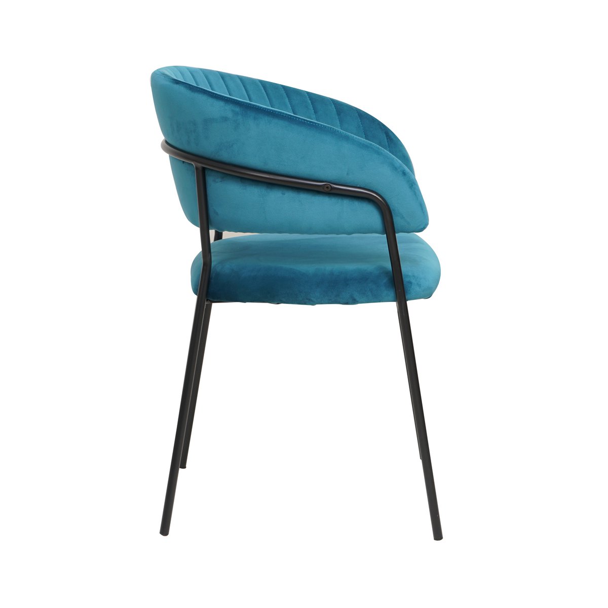 Fluwelen stoel met turquoise rugquilt