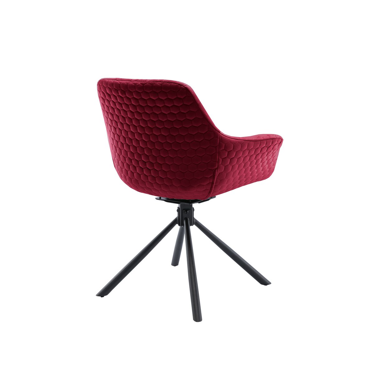 Fauteuil met honingraatstiksel in rood fluweel