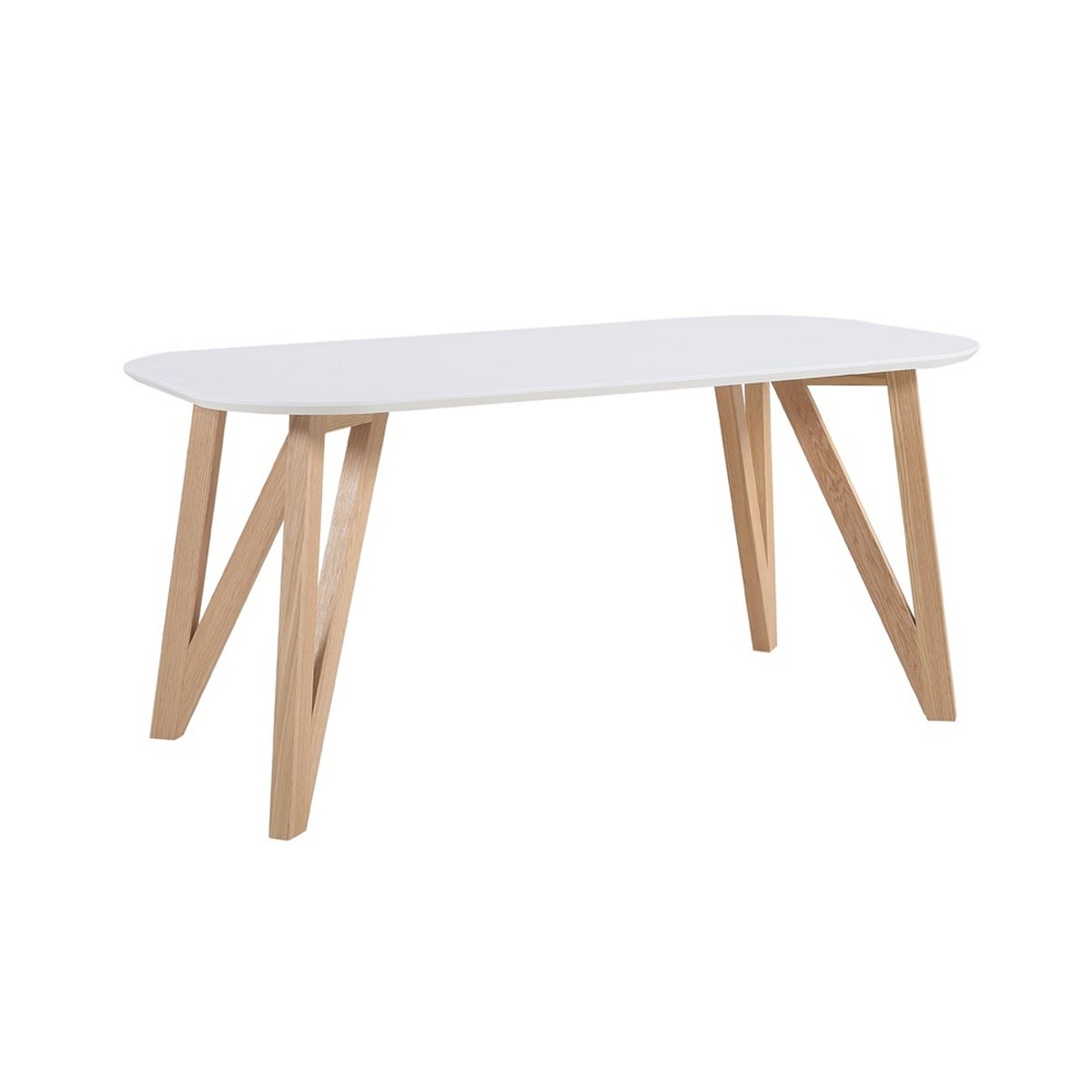 Eettafel 120x80x76 cm wit eiken