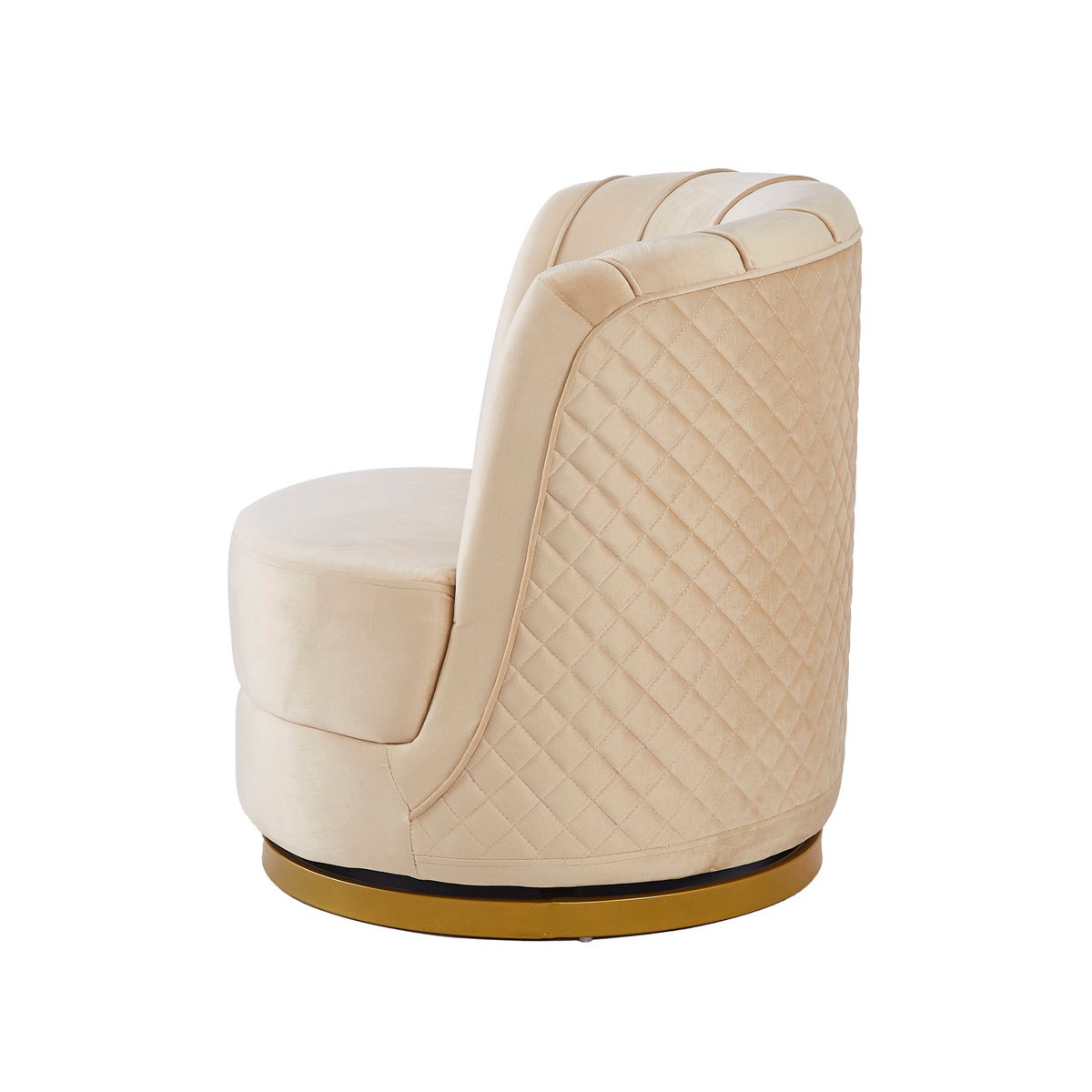 Beige fluwelen draaifauteuil