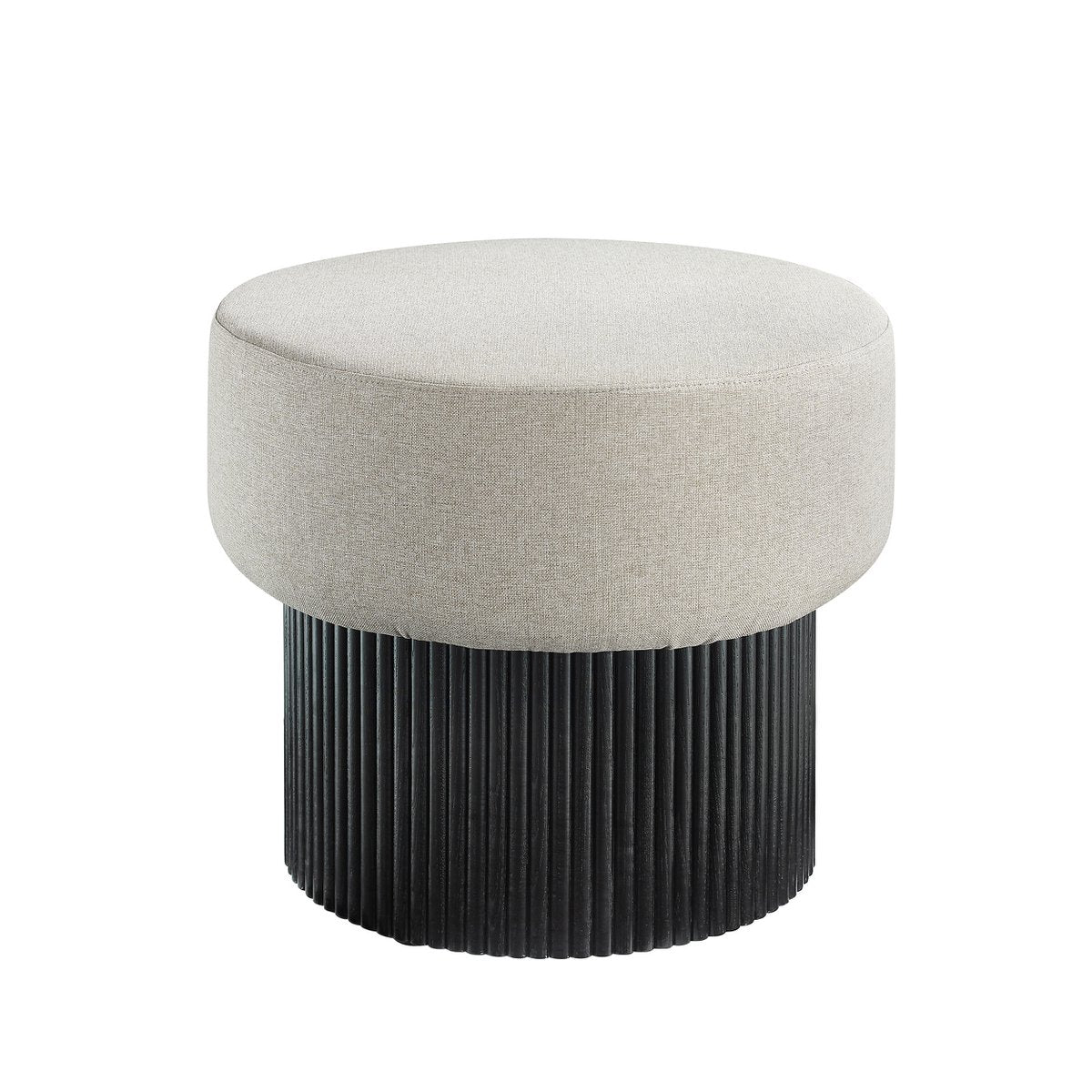 Stoel pouf met opslagruimte Ø 50 cm zwart/grijs
