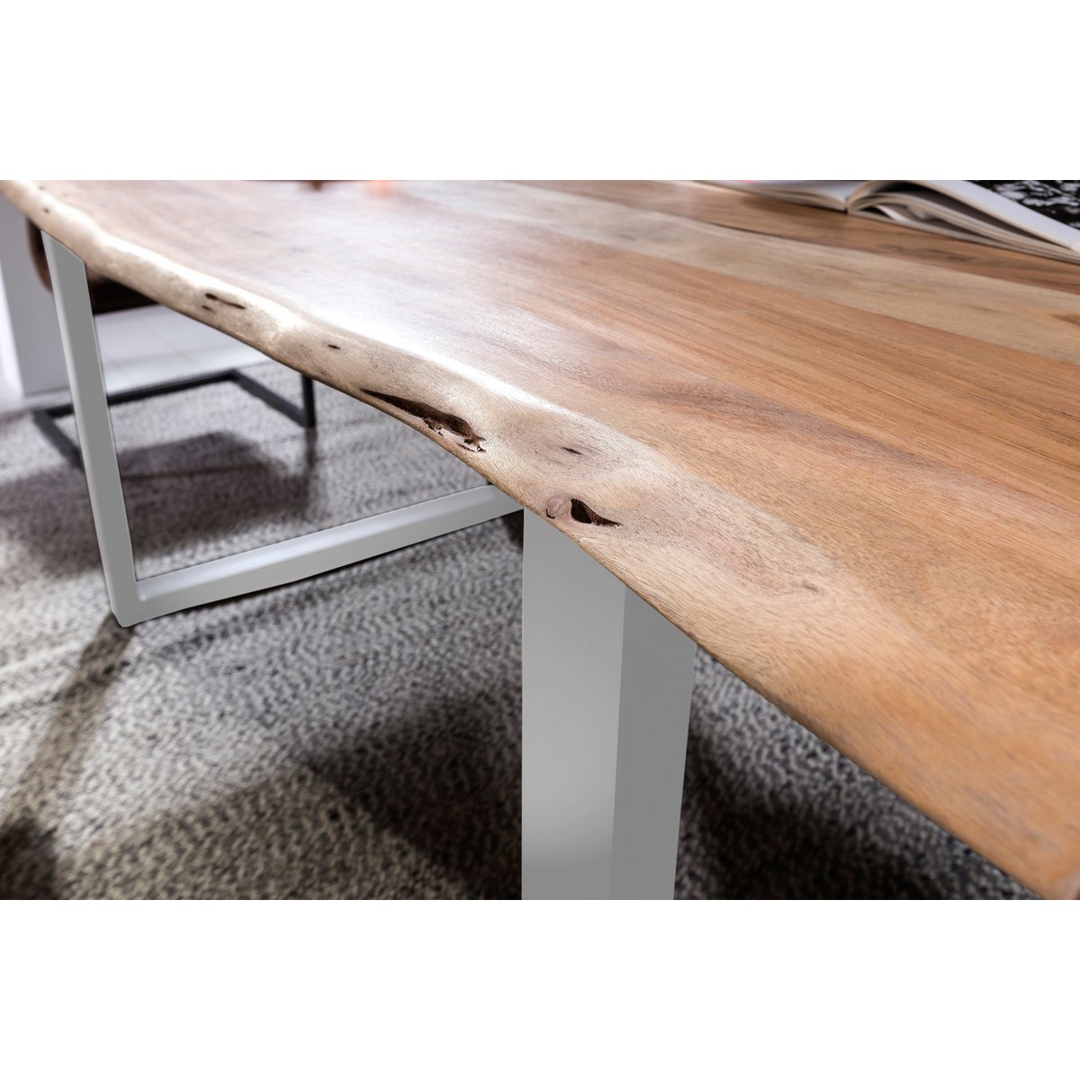Tafel 240x100 cm, natuurlijk acacia, 56 mm
