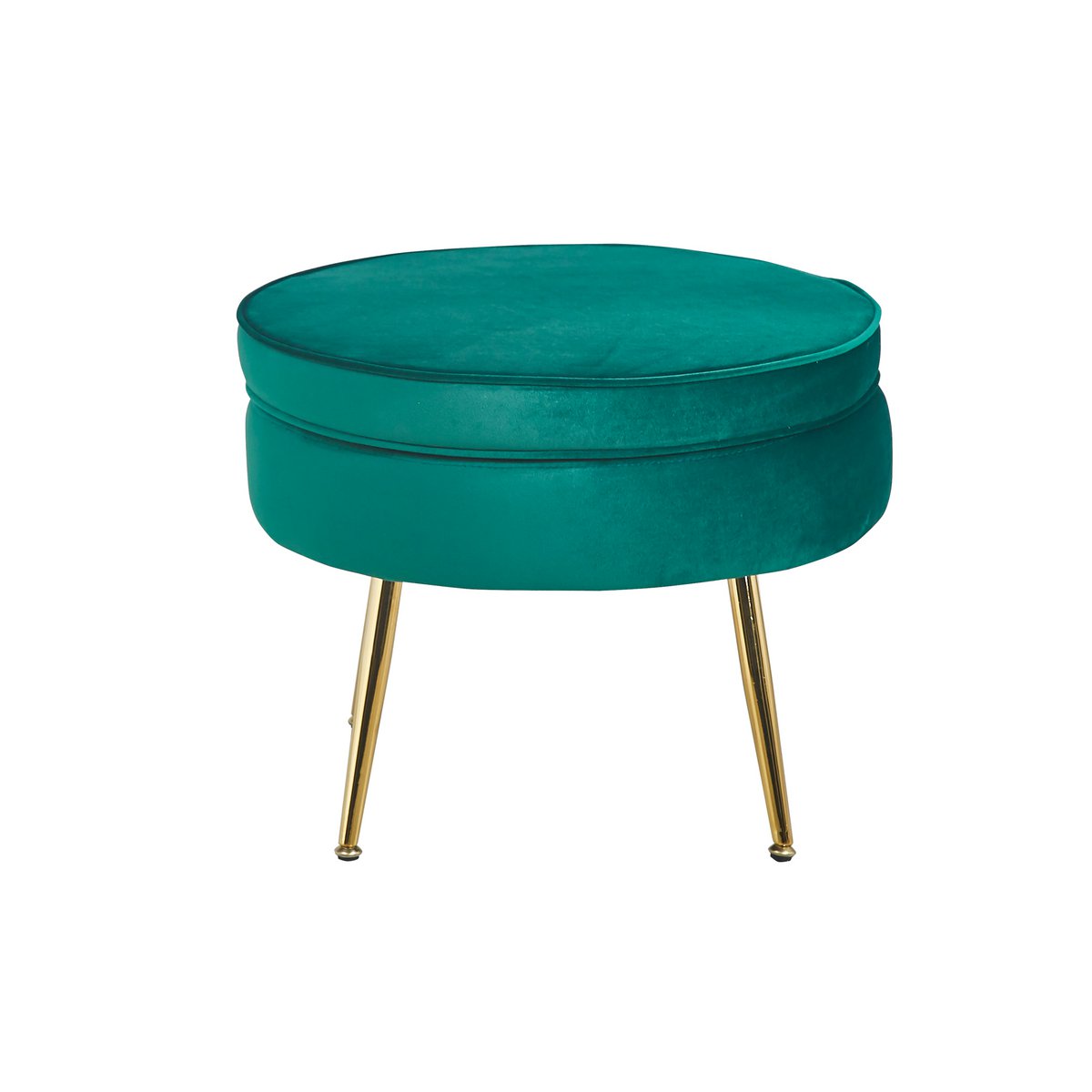 Ronde fluwelen poef groen