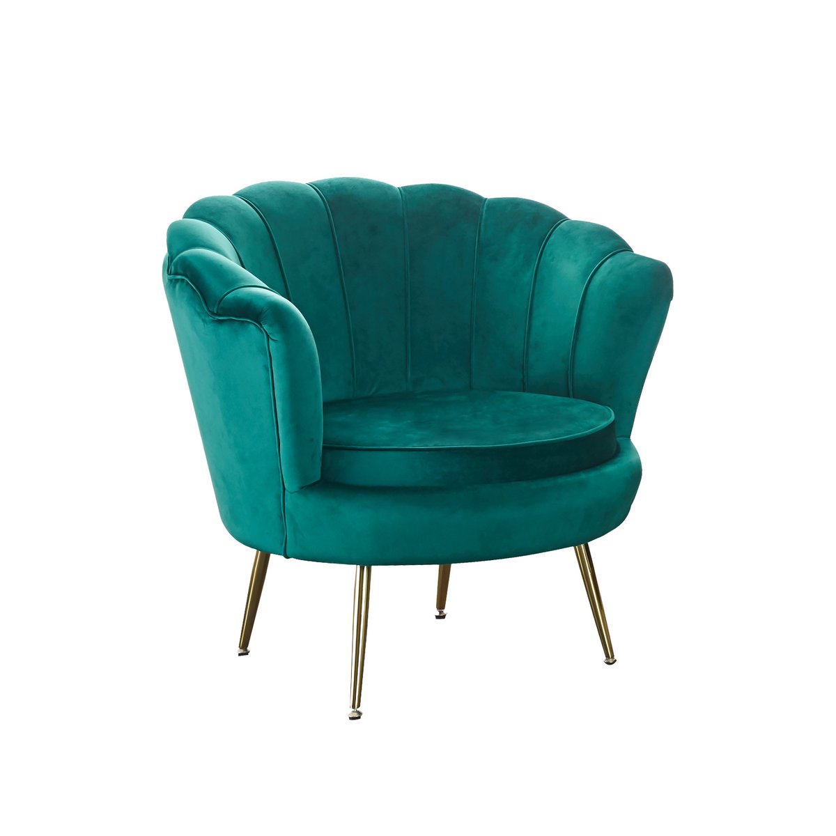 Fluwelen schelp fauteuil Groen