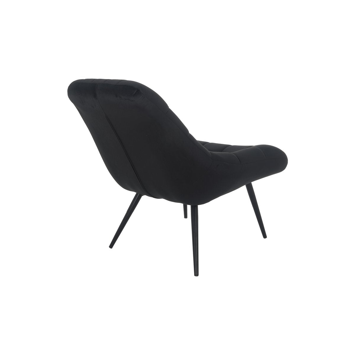 Fauteuil XXL fluweel zwart metaal zwart