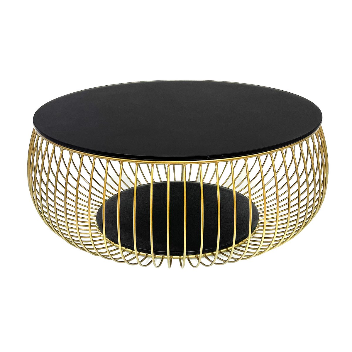 Salontafel Ø 86 cm zwart/goud