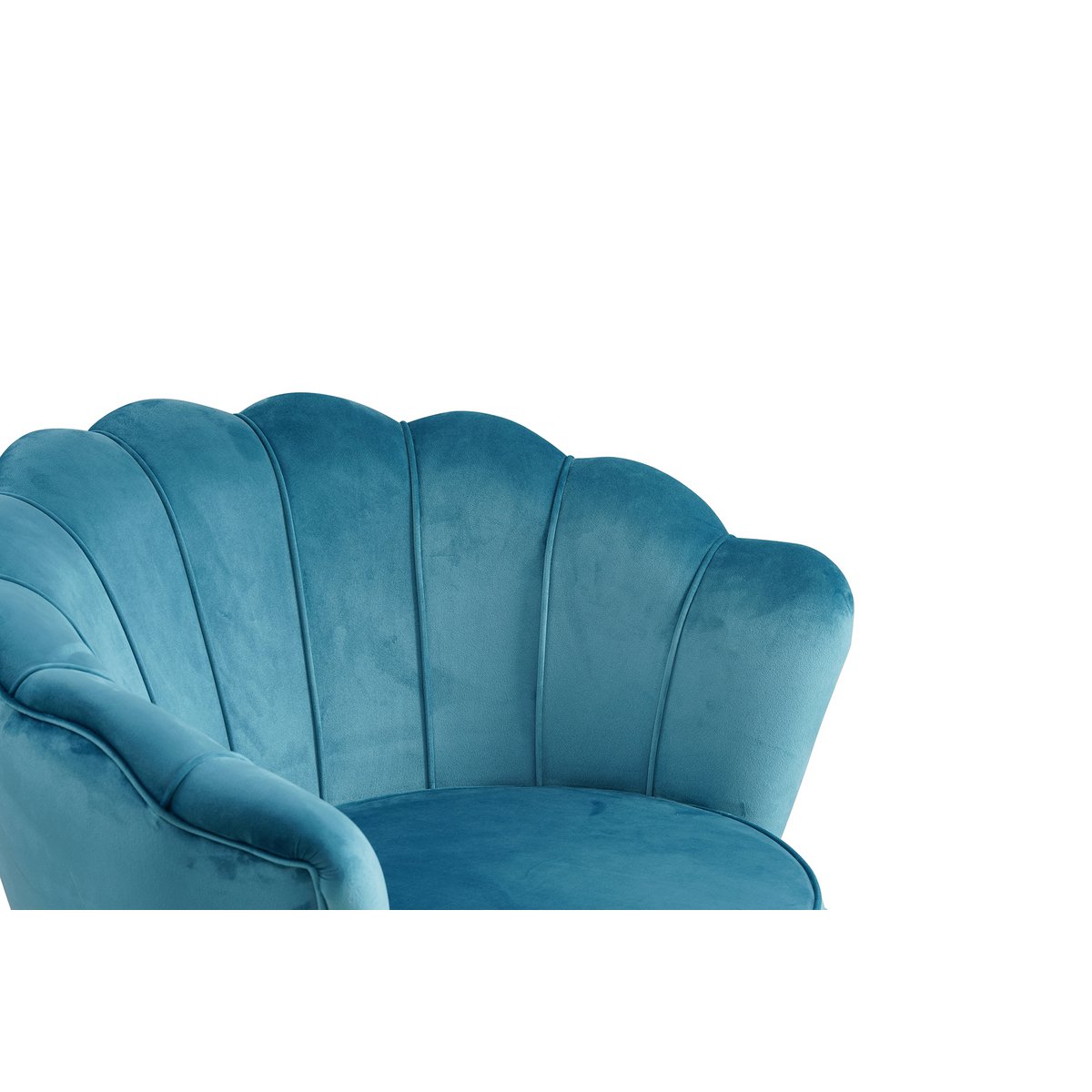 Fluwelen schelp fauteuil blauw